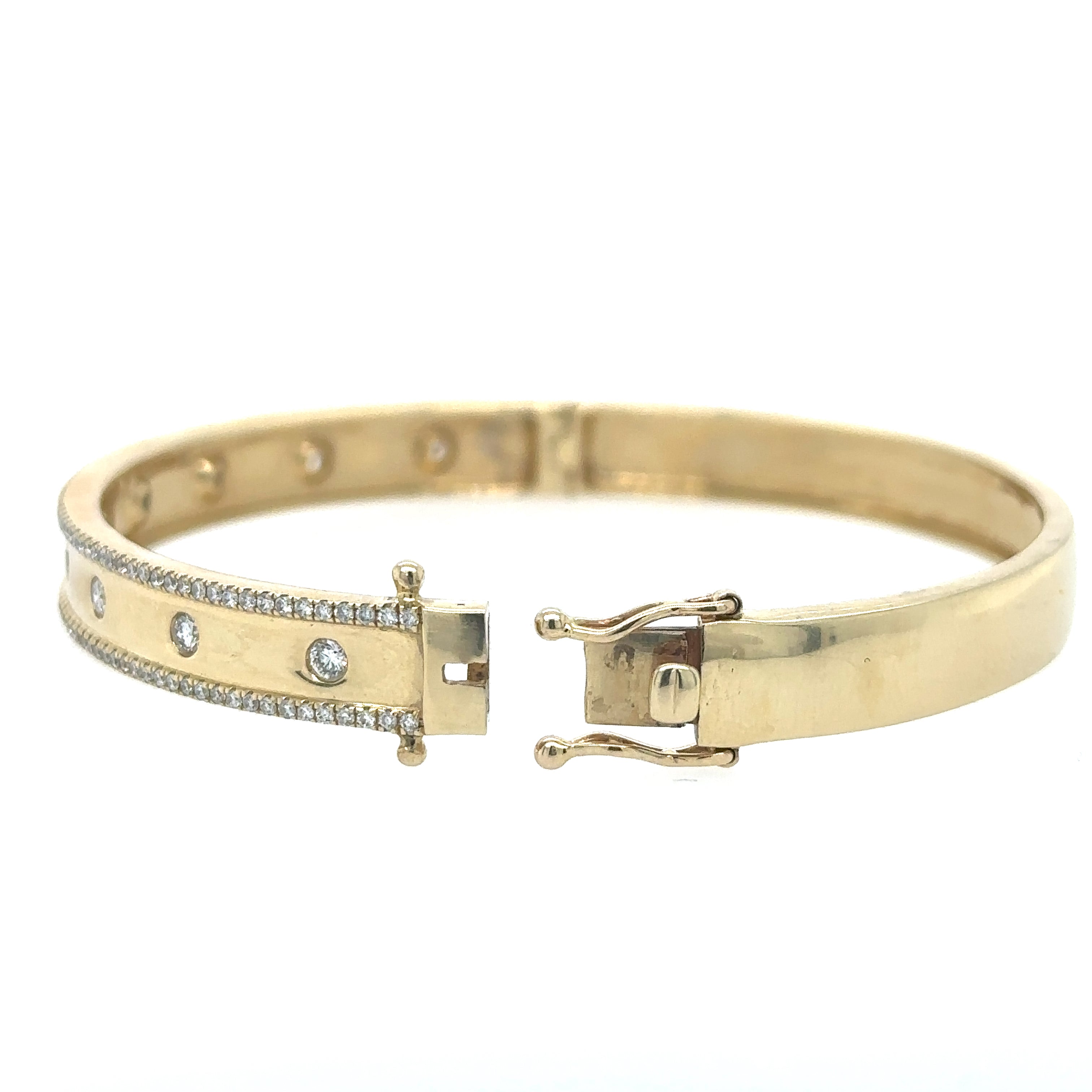 Brazalete De Diamantes De Oro Amarillo De 14 Kt 1.08 Ct.