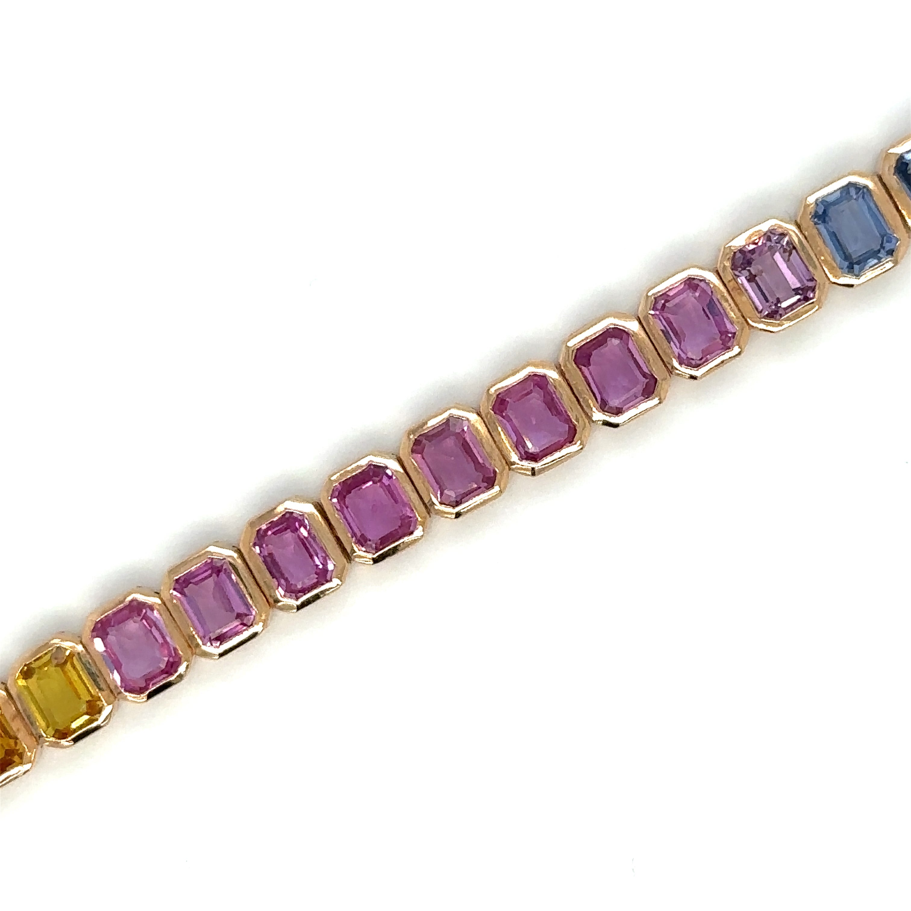 Pulsera De Zafiro Multicolor Oro Rosa De 18 Quilates 16.84 Ct.
