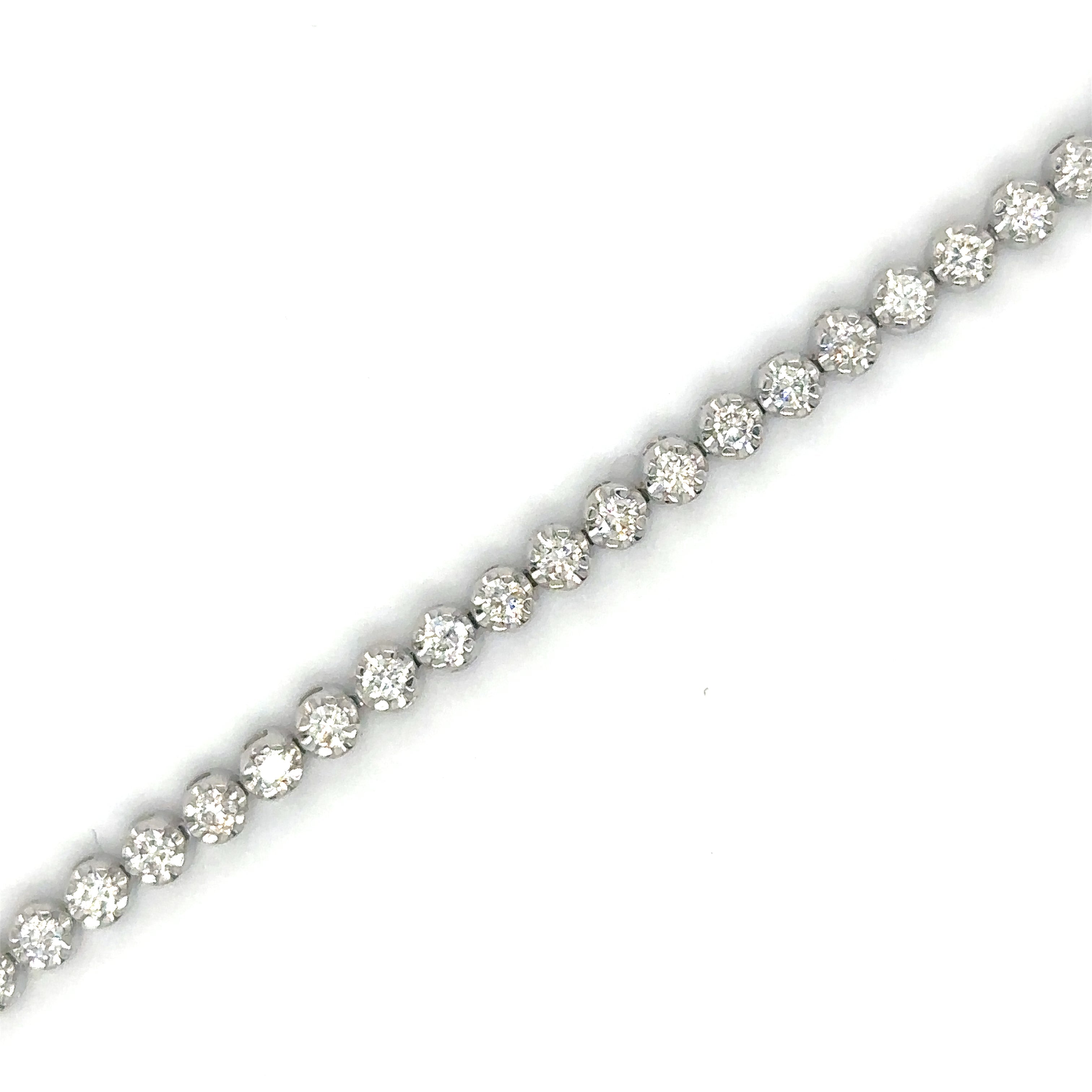 Pulsera De Tenis De Diamantes De Oro Blanco De 14K 2 Ct.