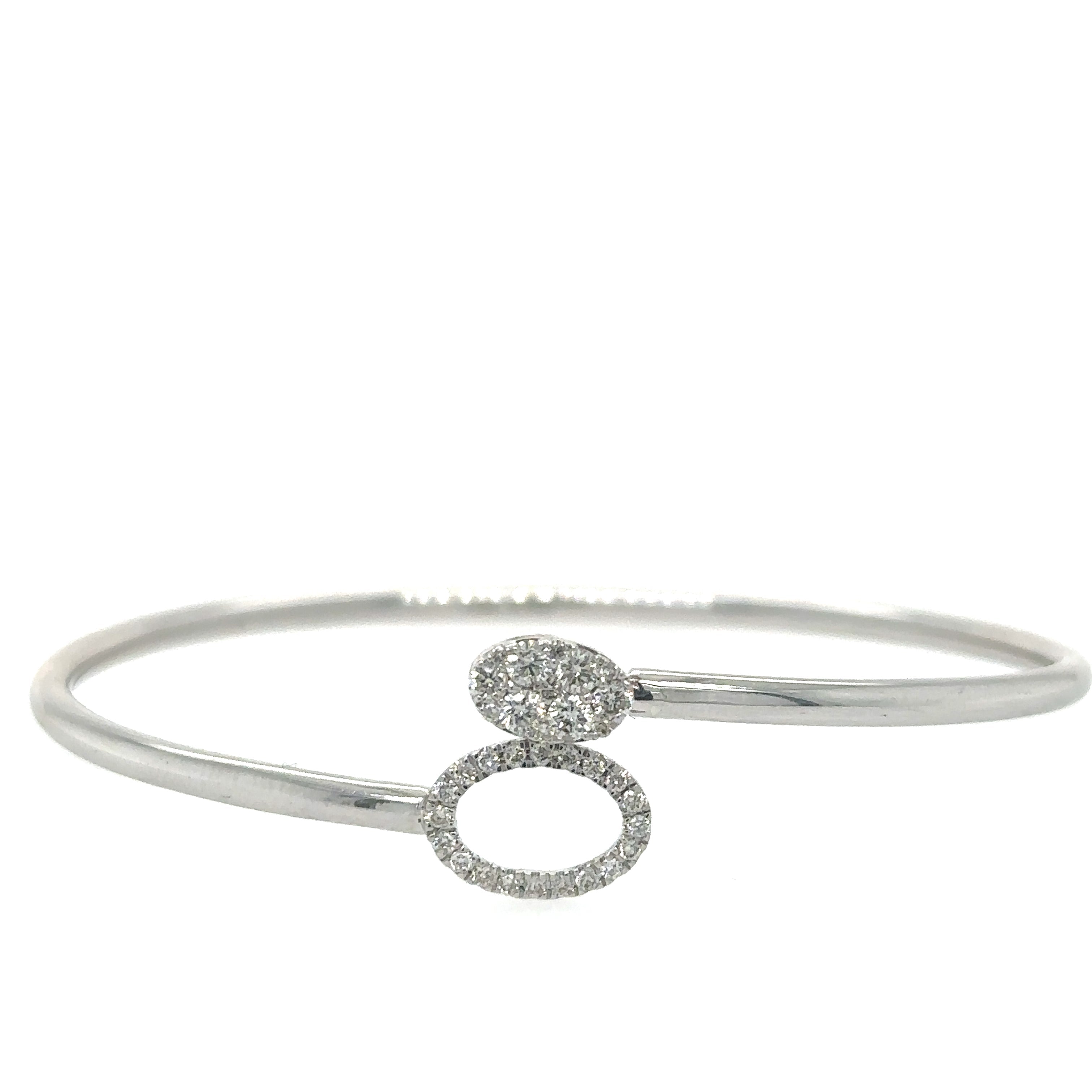 Pulsera de Diamantes en Oro Blanco de 14K 0.42ct