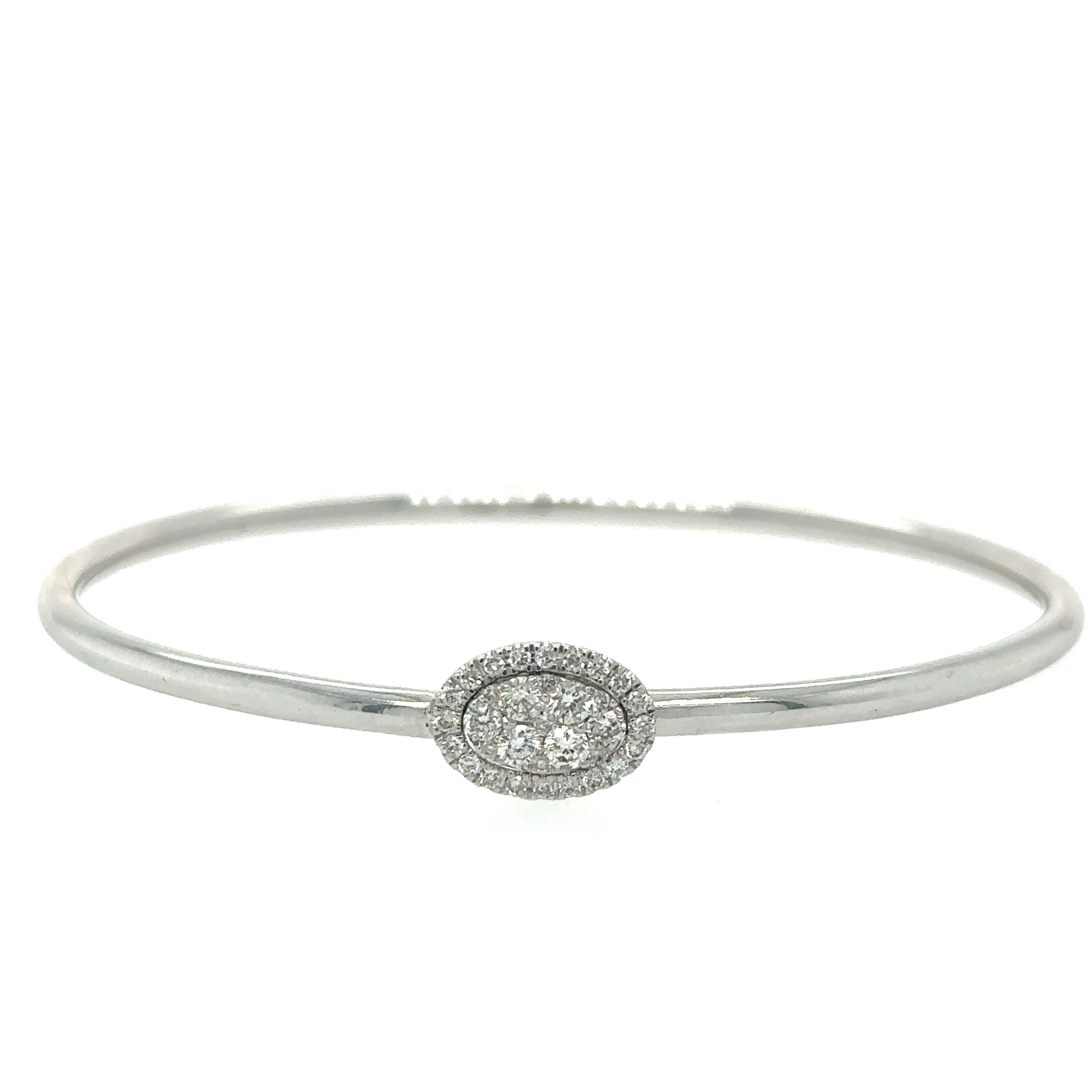 Pulsera de Diamantes en Oro Blanco de 14K 0.42ct
