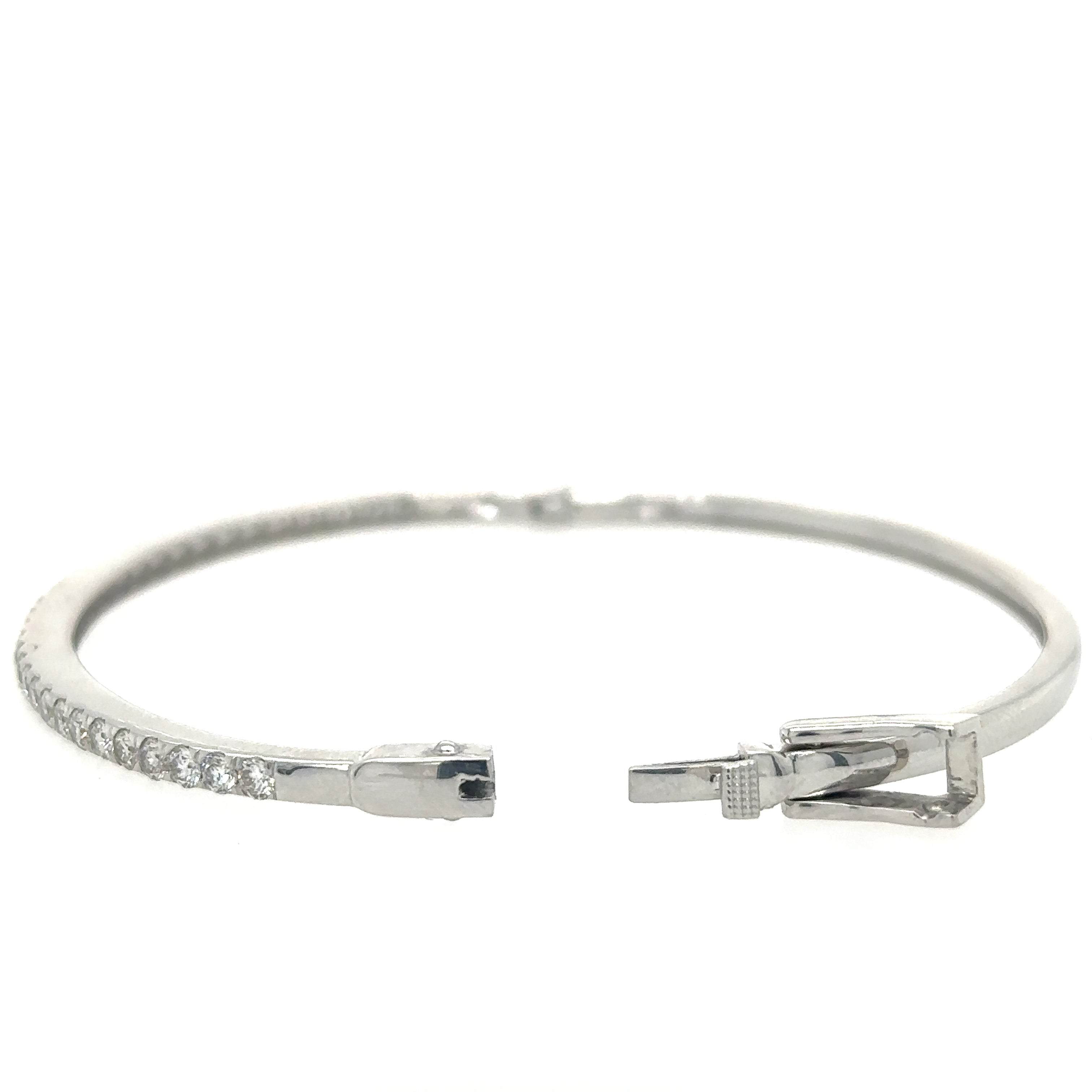Brazalete De Diamantes De Oro Blanco De 14 Kt 1.45 Ct.