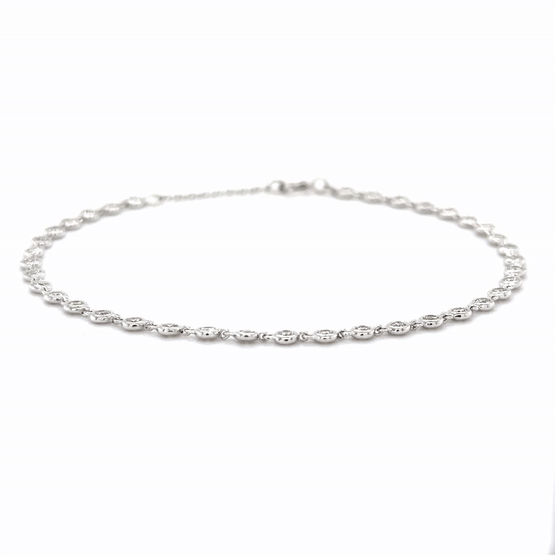 Pulsera De Diamantes Biselados En Oro Blanco De 14K 0.78 Ct.