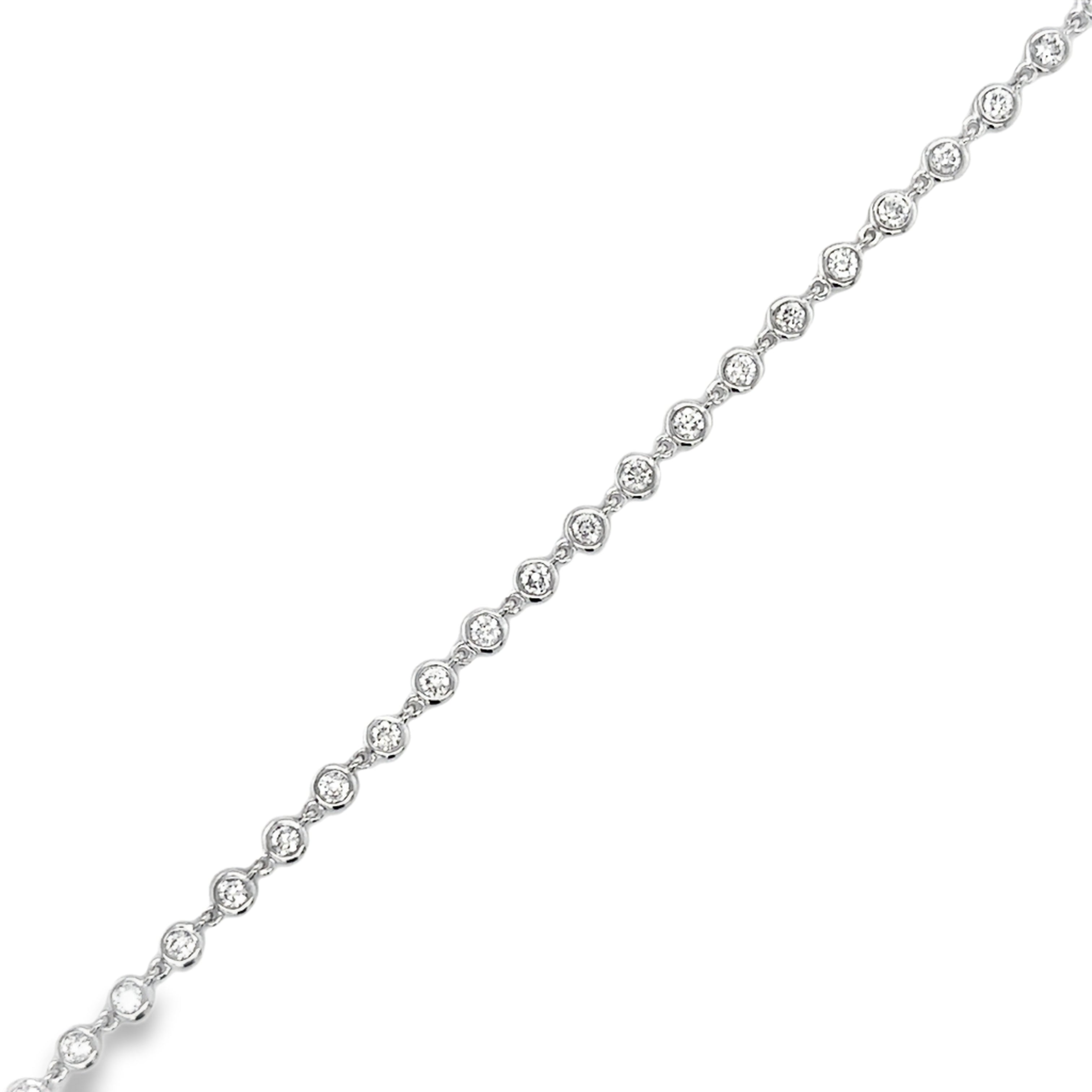 Brazalete De Diamantes Biselados De Oro Blanco De 14 K