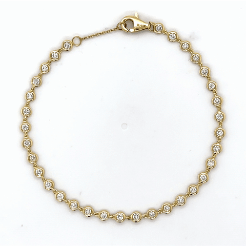 Pulsera De Diamantes Biselados En Oro Amarillo De 14 Kt 1.08 Ct.