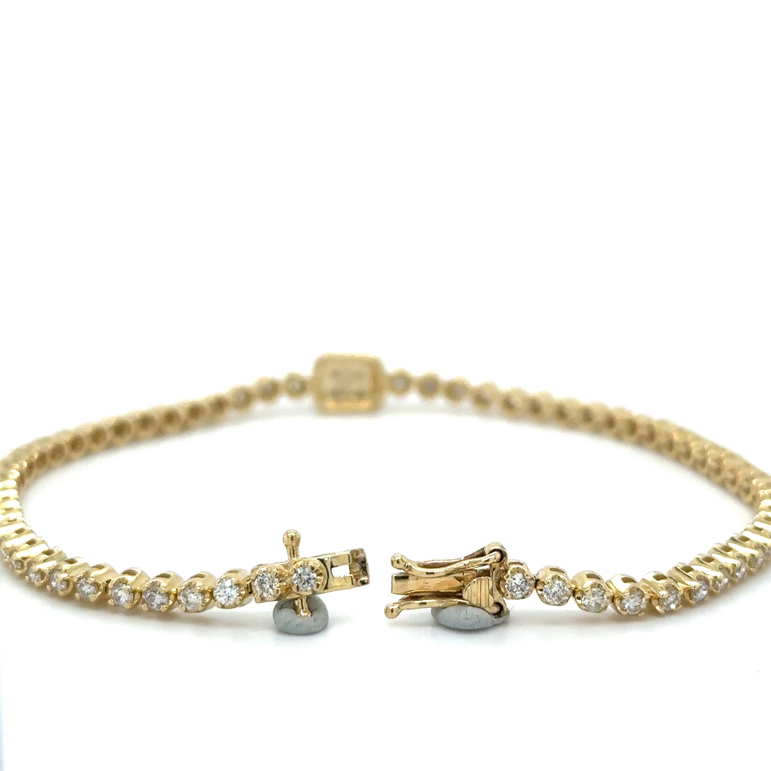 Pulsera De Tenis De Diamantes Con Diamantes Baguette 1.87 Ct.