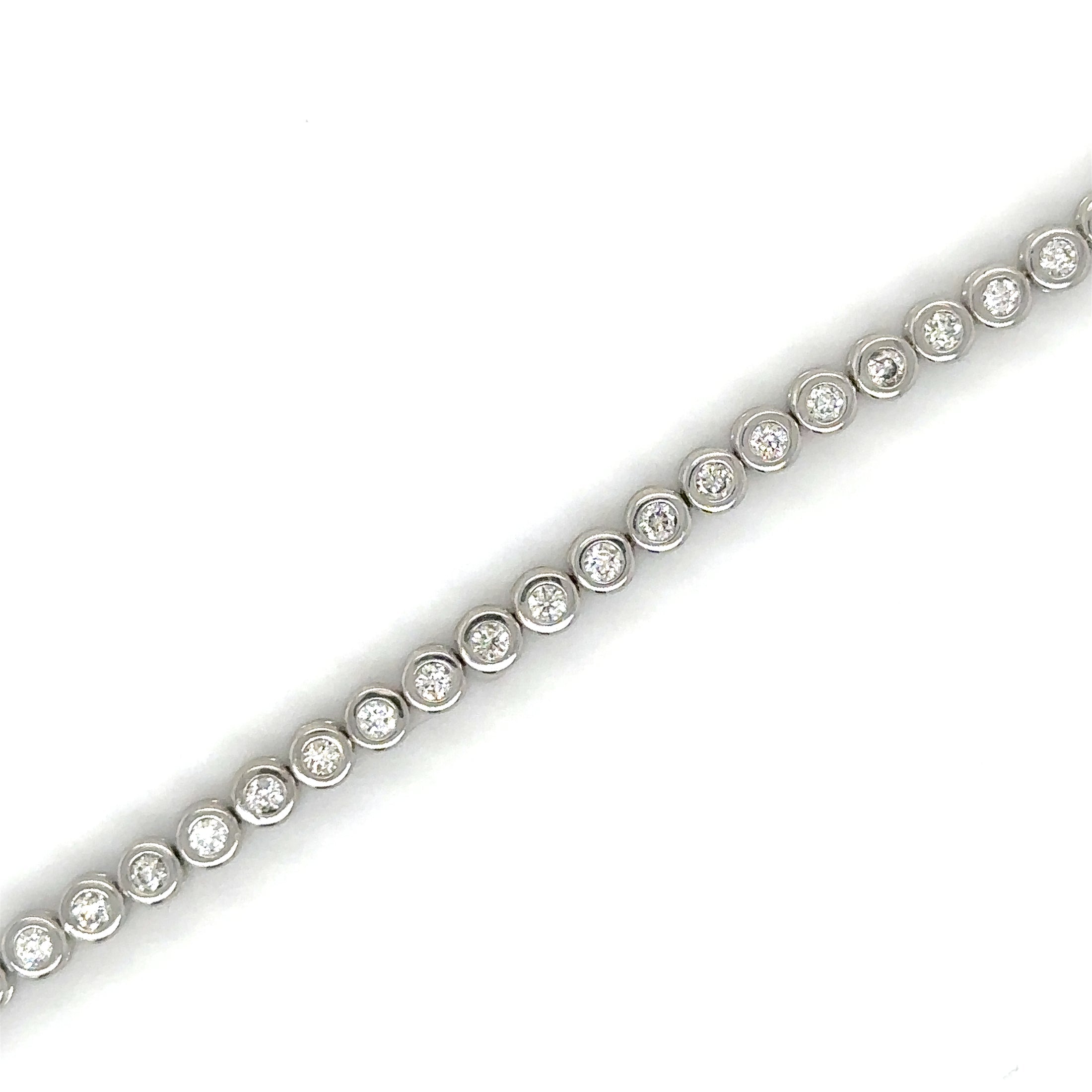 Pulsera Tennis Bisel de Diamante 1 CT. en Oro Blanco de 14K