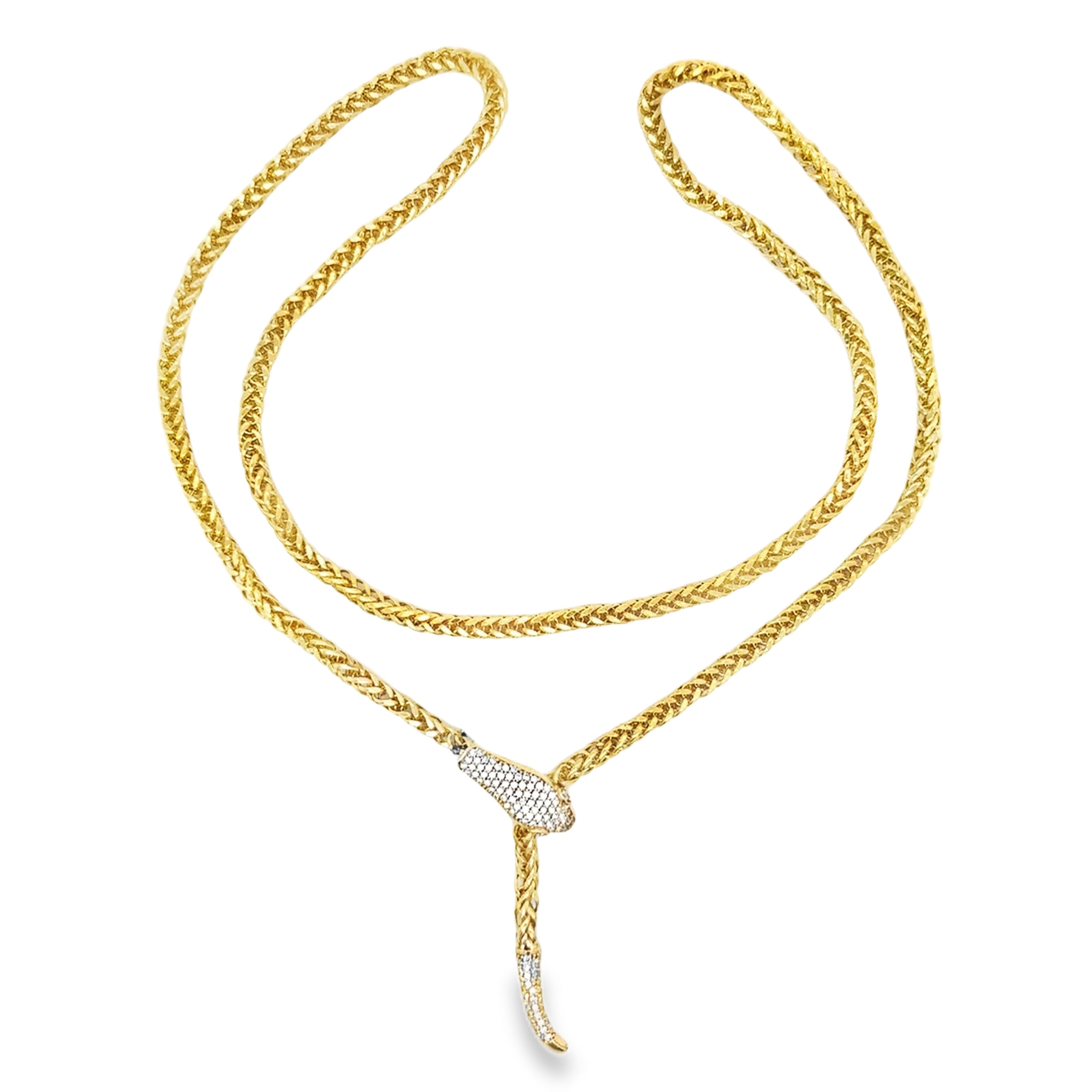 Collar De Serpiente De Diamantes De Oro Amarillo De 14Kt 0.58 Ct.