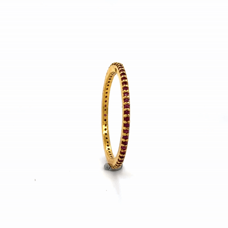 Anillo Rubí Oro Amarillo De 18Kt 0.3 Ct.