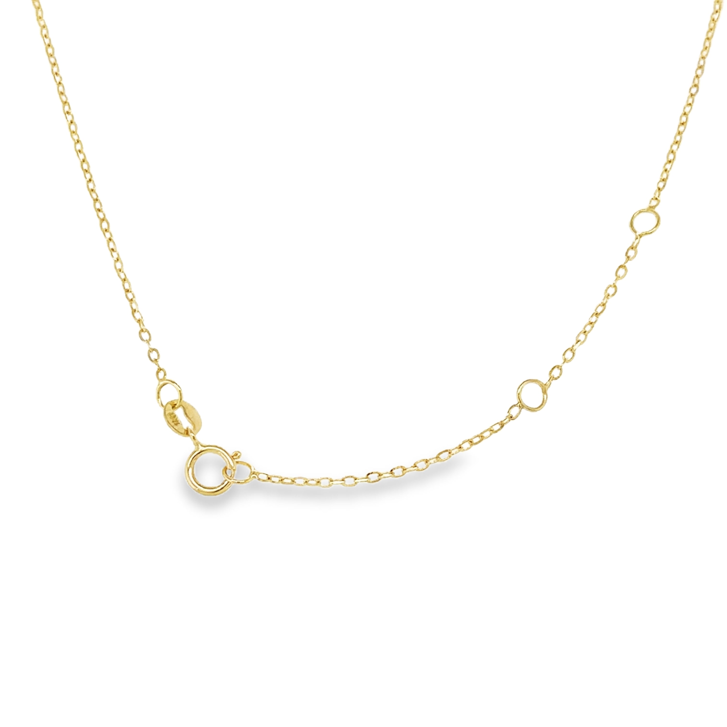 Collar De Oro Amarillo De 14 Quilates Con Diamantes Talla Rosa 1.55 Ct.