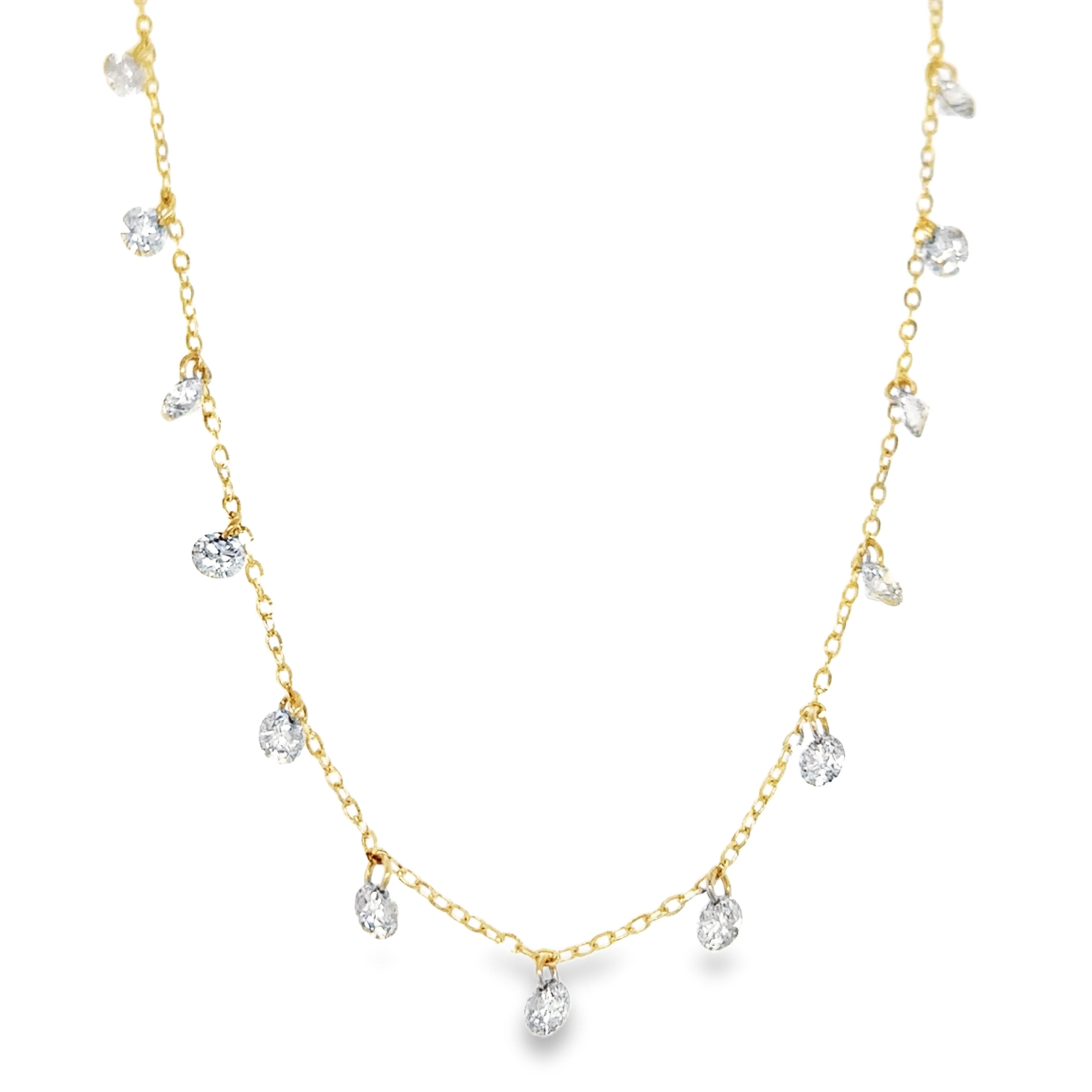 Collar Colgante De Diamantes Y Oro Amarillo De 14 Kt