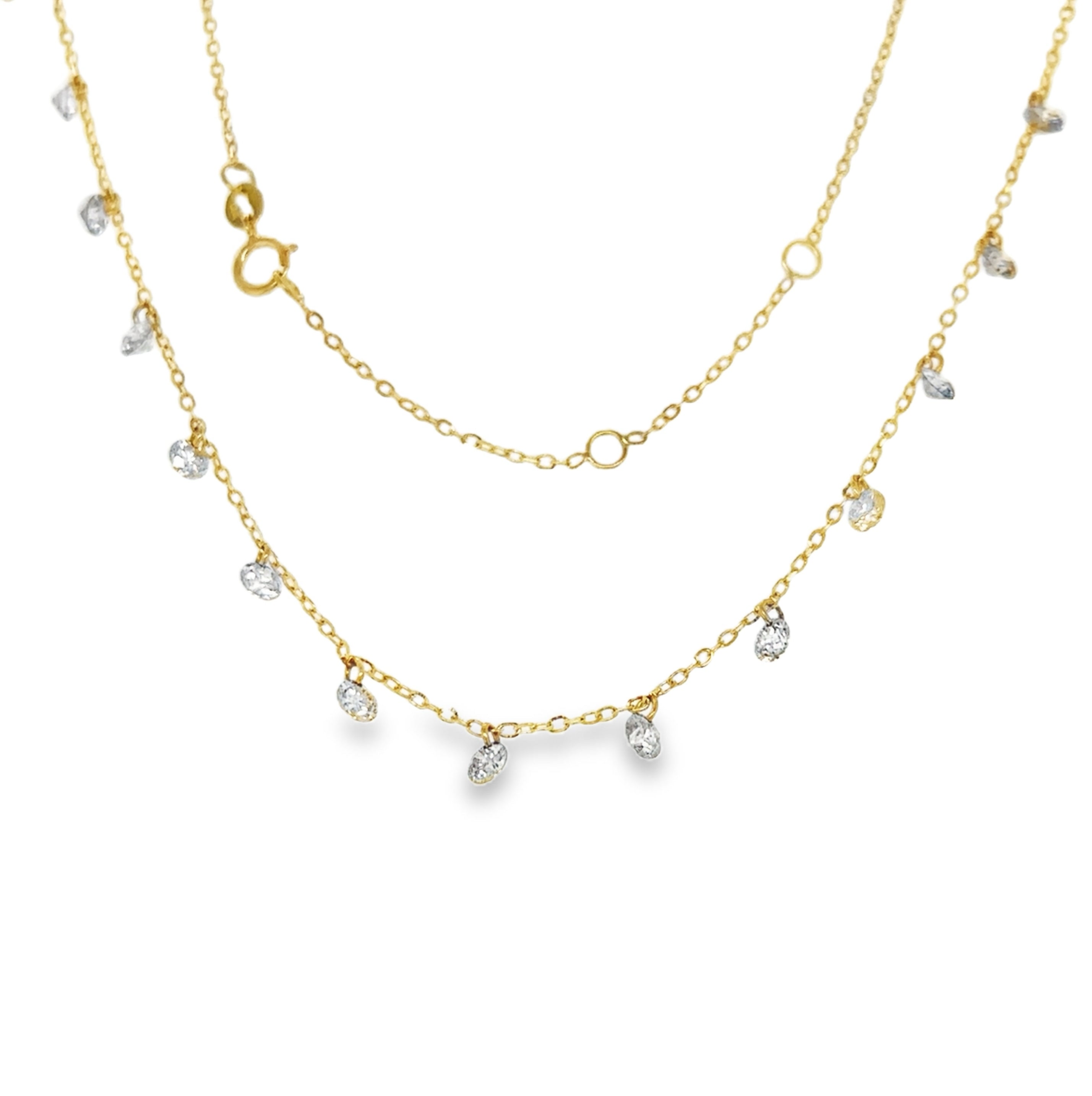 Collar Colgante De Diamantes Y Oro Amarillo De 14 Kt