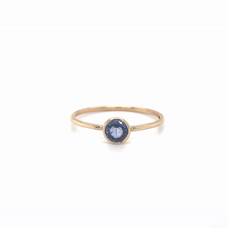 Anillo De Zafiro De Oro Amarillo De 14Kt 0.47 Ct.