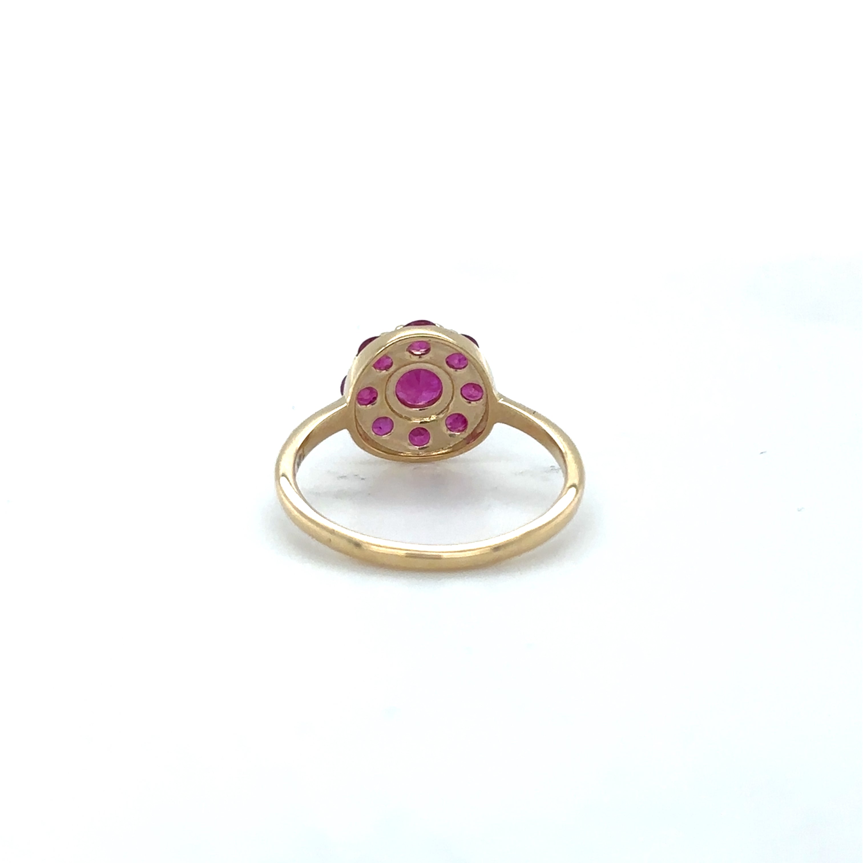 Anillo De Oro Amarillo Y Rubí De 14 K