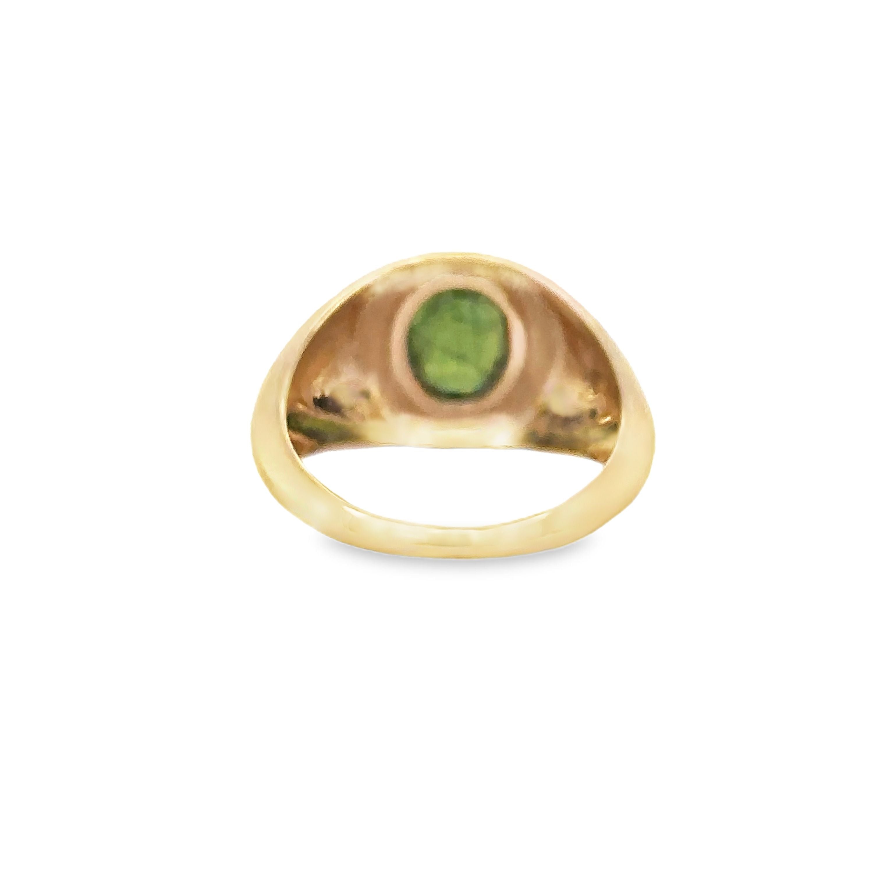 Anillo De Oro Amarillo De 14 Quilates Zafiro Verde 2.4 Ct.