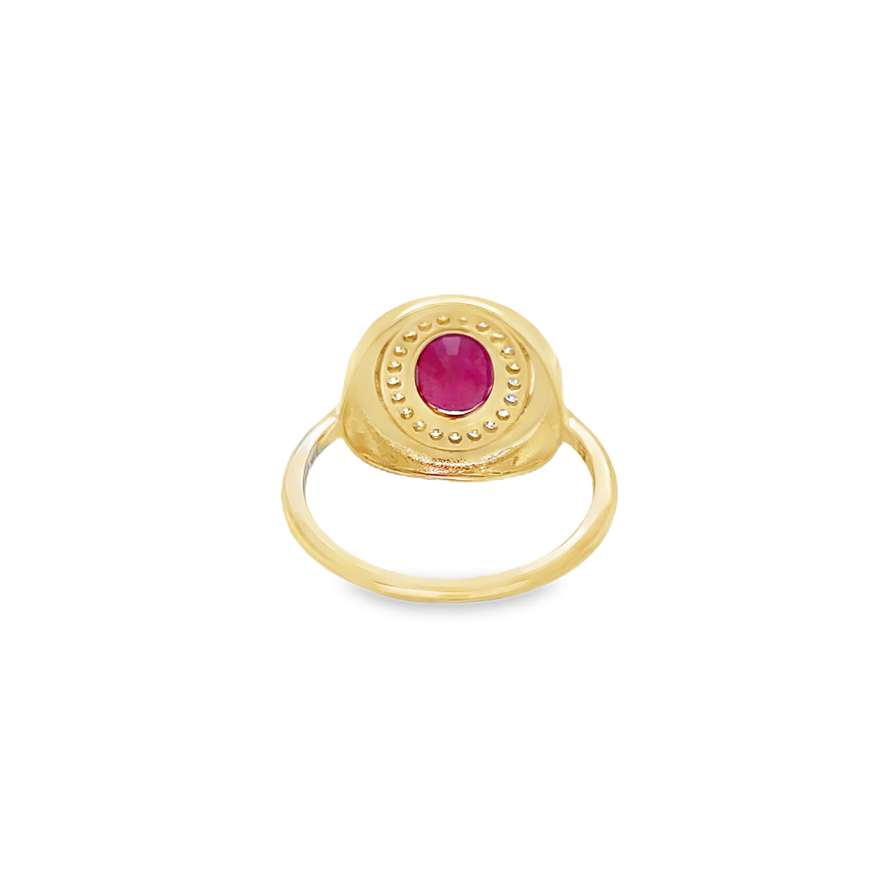 Anillo De Oro Amarillo De 14 Quilates Con Diamantes Y Rubíes 1.82 Ct.