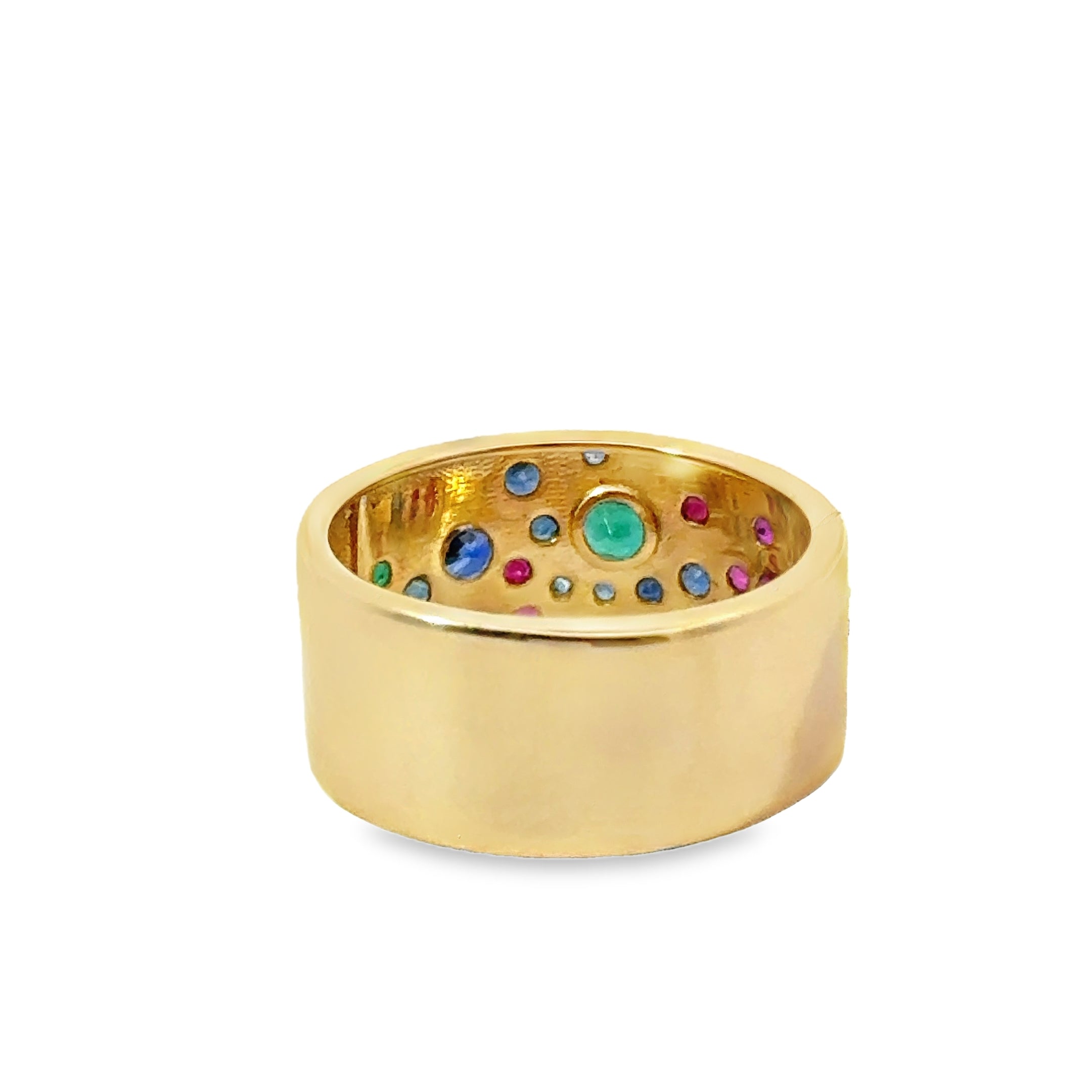 Anillo De Zafiro Multicolor Oro Amarillo De 14Kt 1.2 Ct.