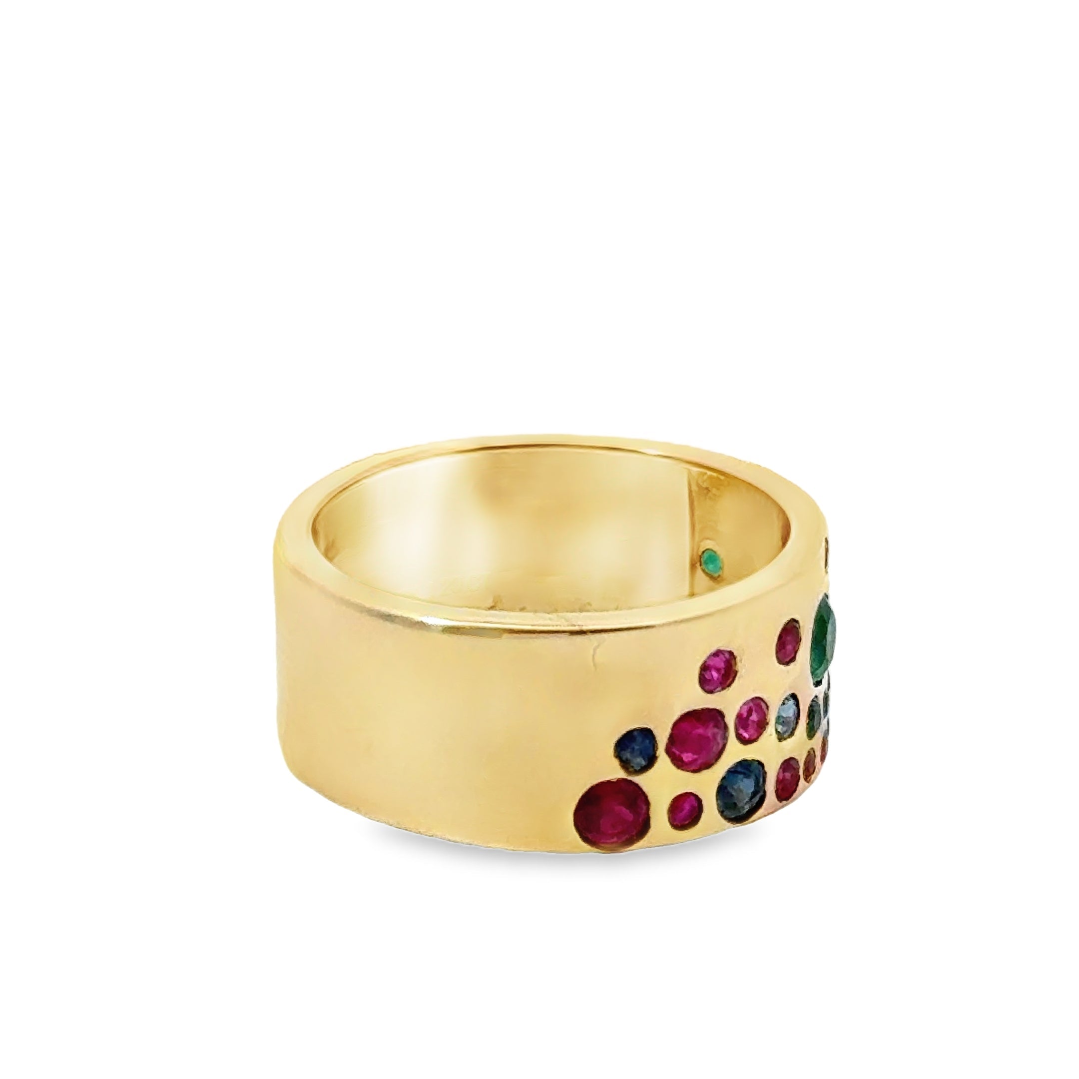 Anillo De Zafiro Multicolor Oro Amarillo De 14Kt 1.2 Ct.