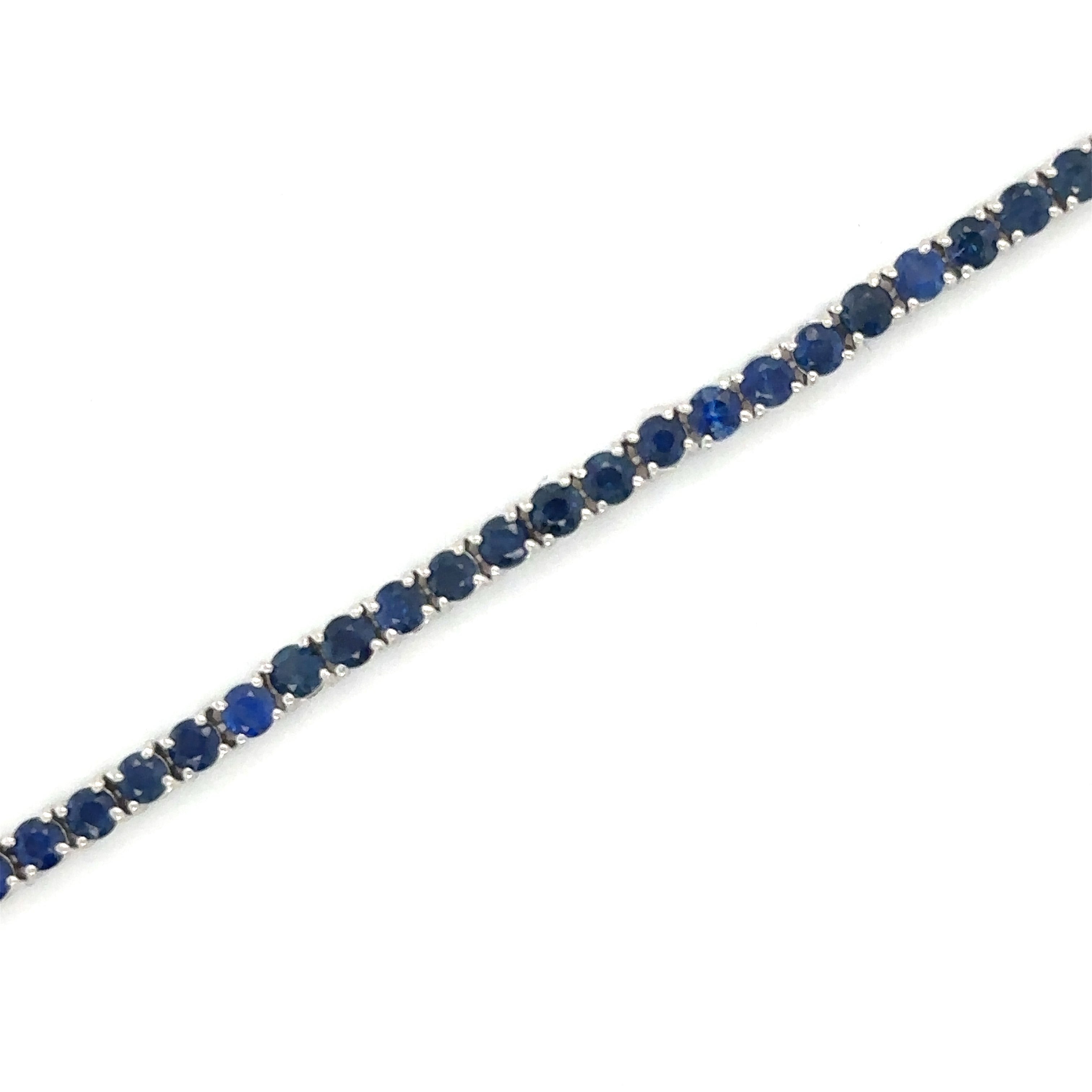 Pulsera De Zafiro De Oro Blanco De 14Kt 3.88 Ct.
