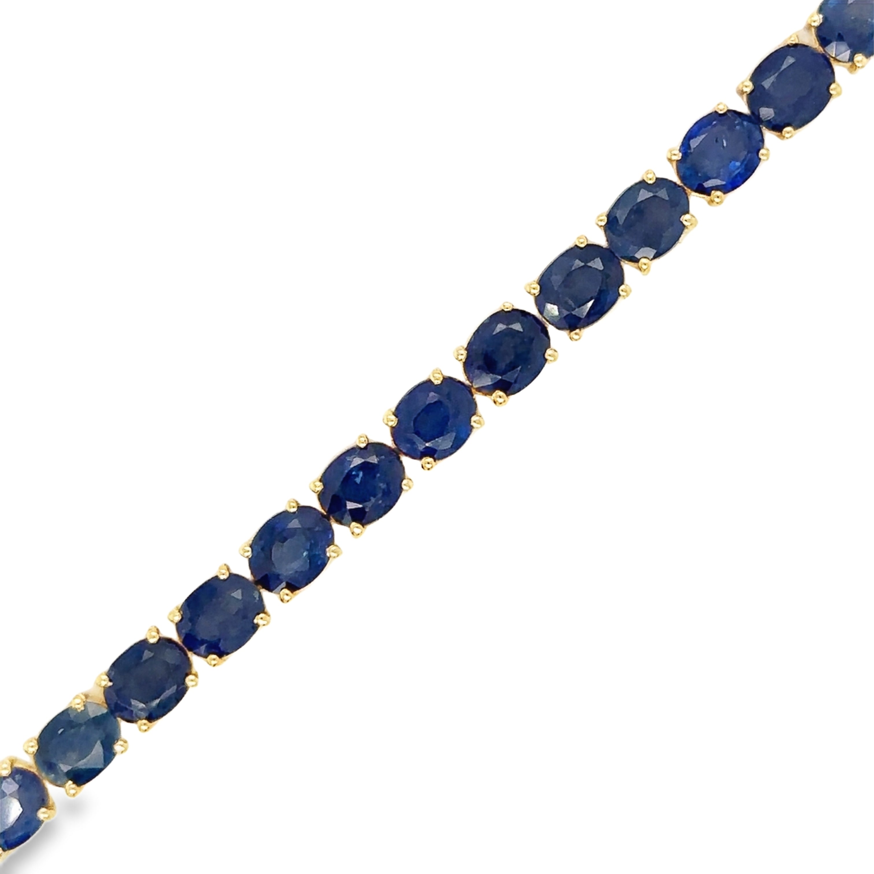 Pulsera De Zafiro De Oro Amarillo De 14Kt 15.55 Ct.