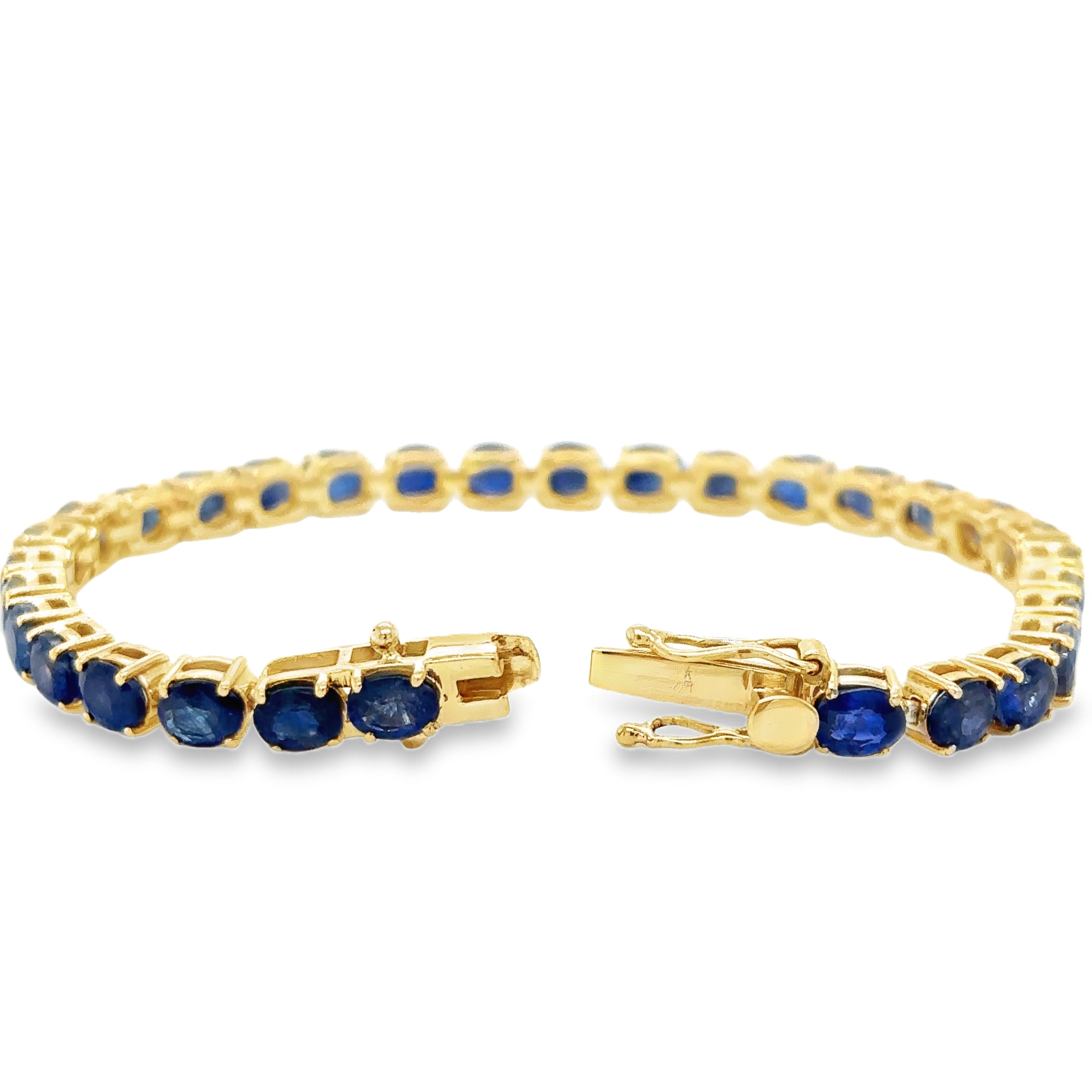 Pulsera De Zafiro De Oro Amarillo De 14Kt 15.55 Ct.