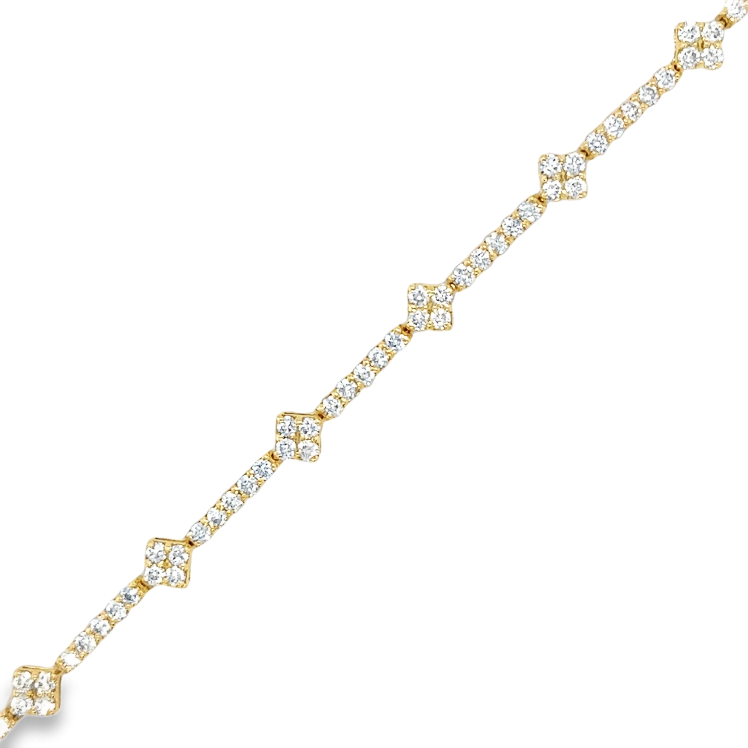 Pulsera De Diamantes En Oro Amarillo De 14 K 2.5 Ct.