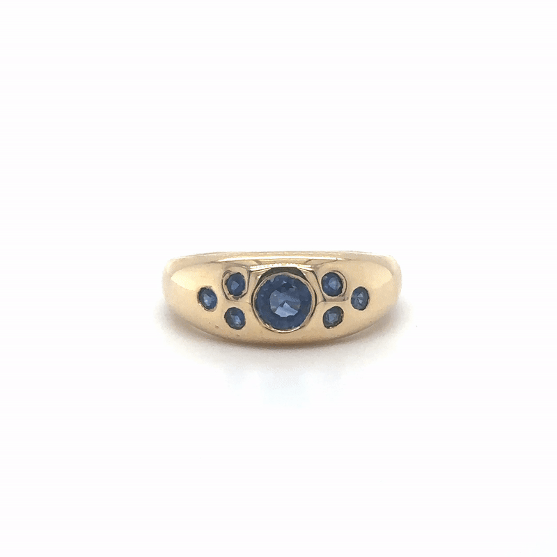 Anillo De Zafiro De Oro Amarillo De 14Kt 0.9 Ct.