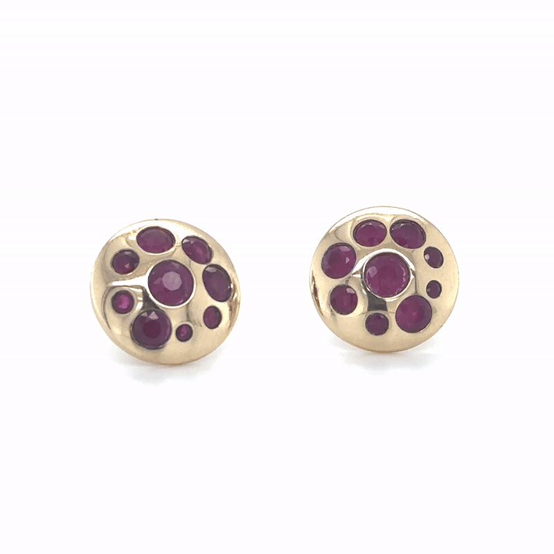 Aretes de Rubí en Oro Amarillo de 14K 2.00ct