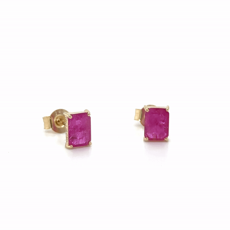 Pendientes Rubí Oro Amarillo De 14Kt 2.25 Ct.