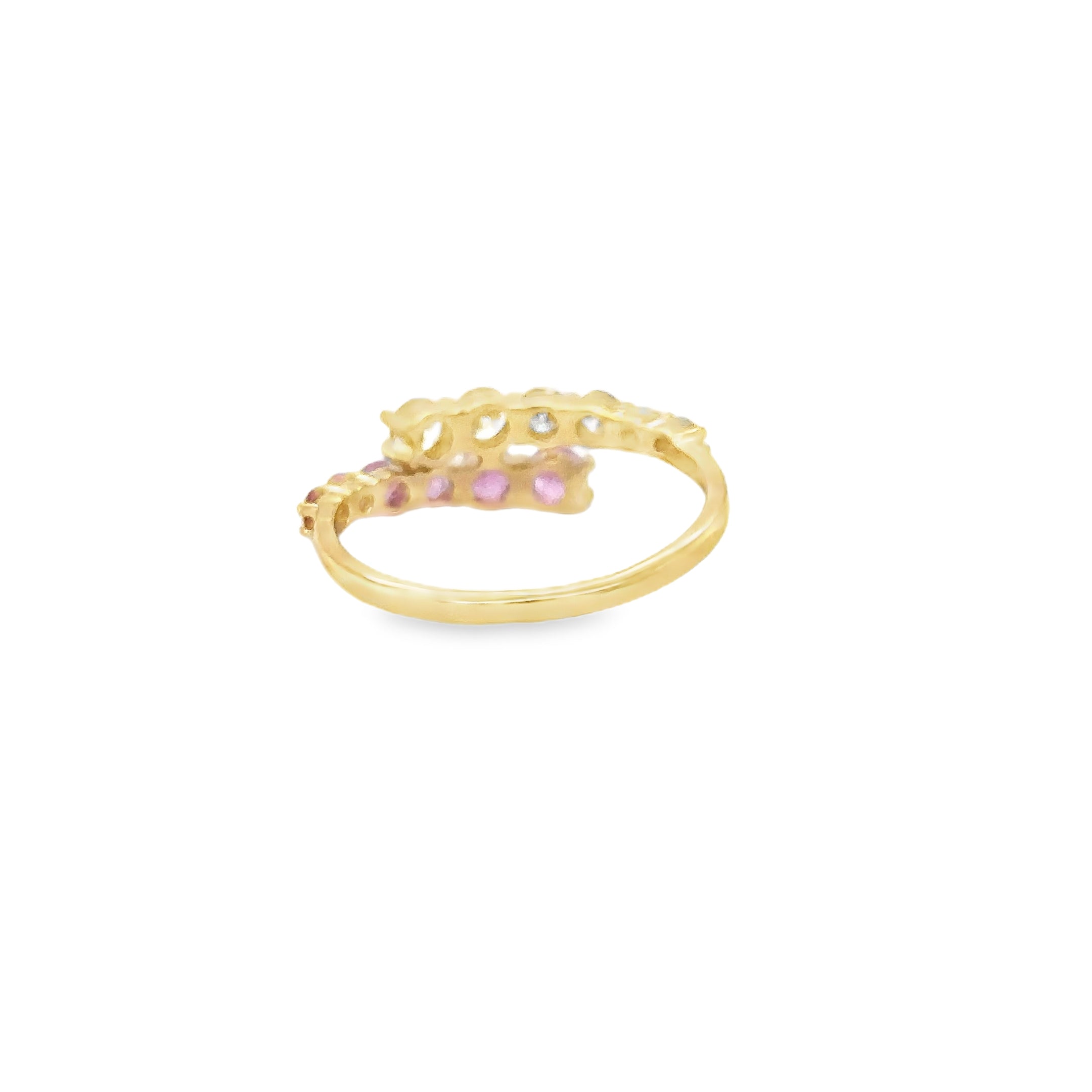 Anillo Oro Amarillo De 14 Quilates Zafiro Rosa Y Diamantes 1 Ct.