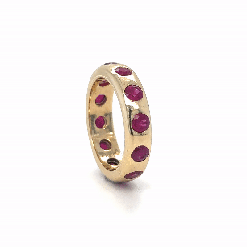Anillo Rubí Oro Amarillo De 14Kt 3.2 Ct.