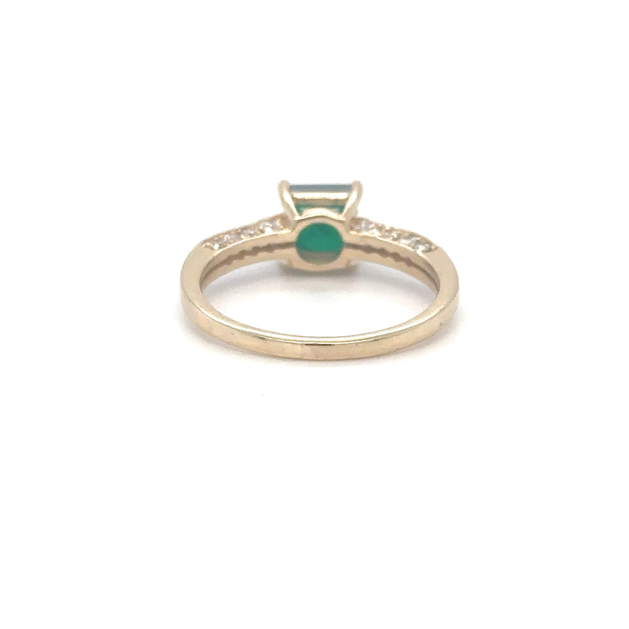 Anillo De Esmeralda De Oro Amarillo De 14K Con Diamantes 1.63 Ct.