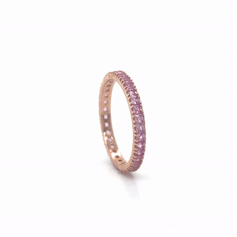 Anillo De Oro Rosa De 14 Quilates Zafiro Rosa 1.32 Ct.