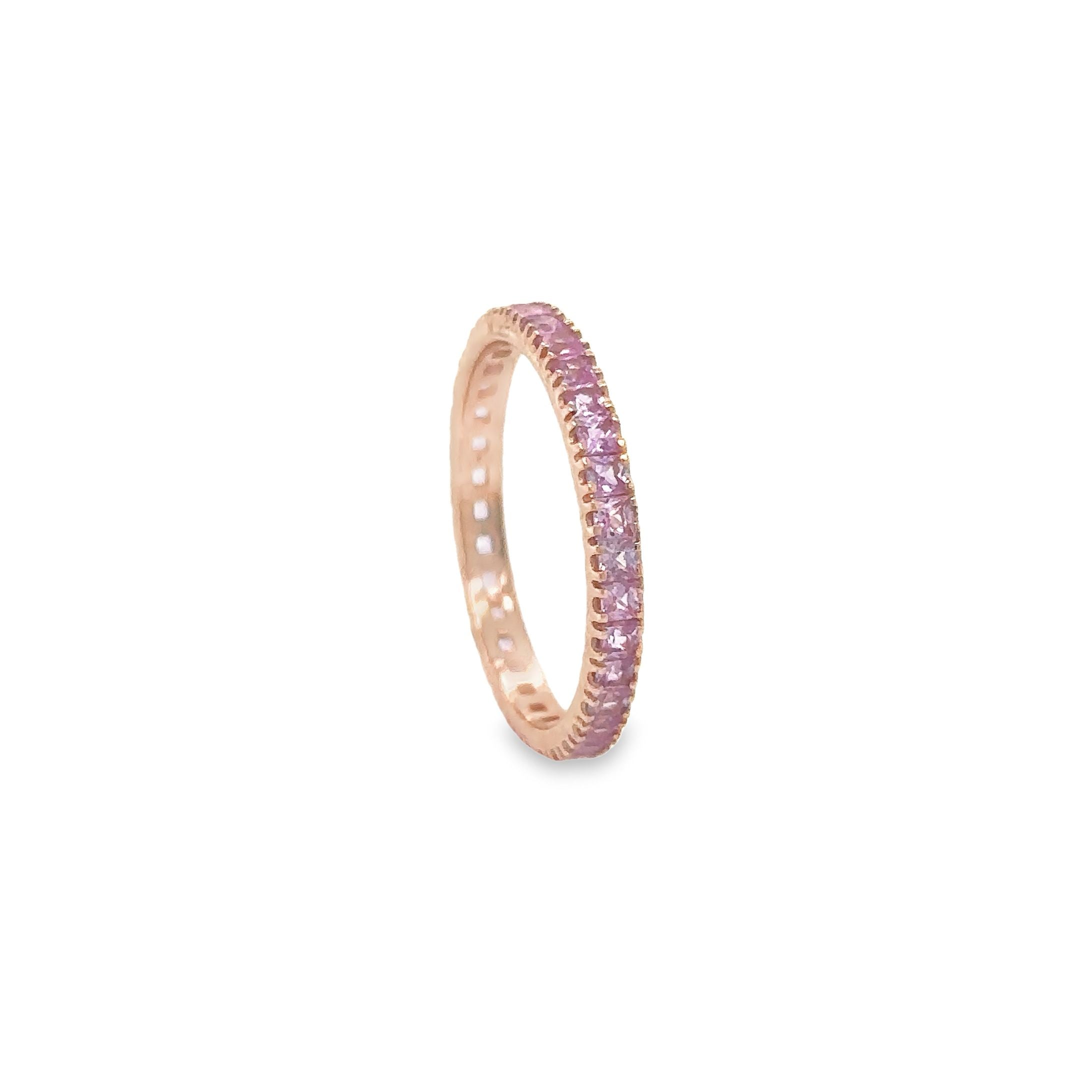 Anillo De Oro Rosa De 14 Quilates Zafiro Rosa 1.32 Ct.