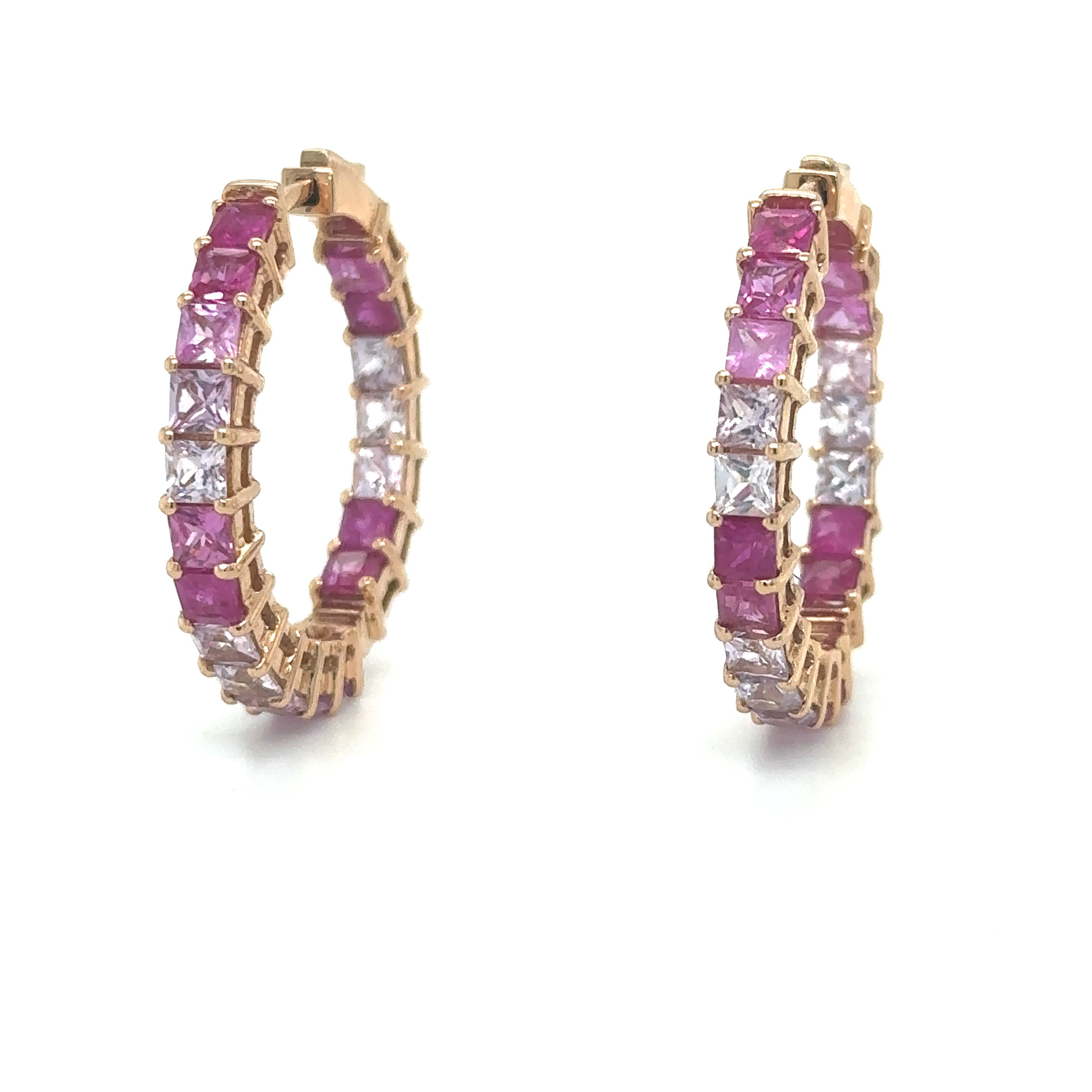 Pendiente Rubí Oro Rosa De 18 Quilates 5.94 Ct.