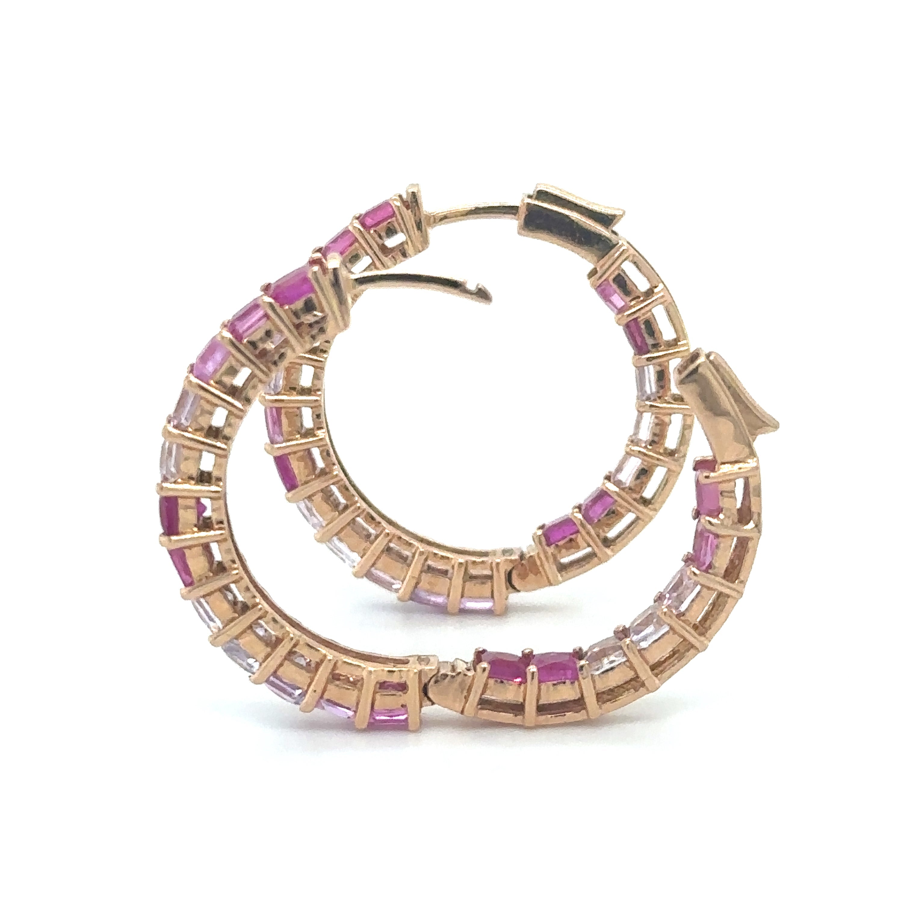 Pendiente Rubí Oro Rosa De 18 Quilates 5.94 Ct.
