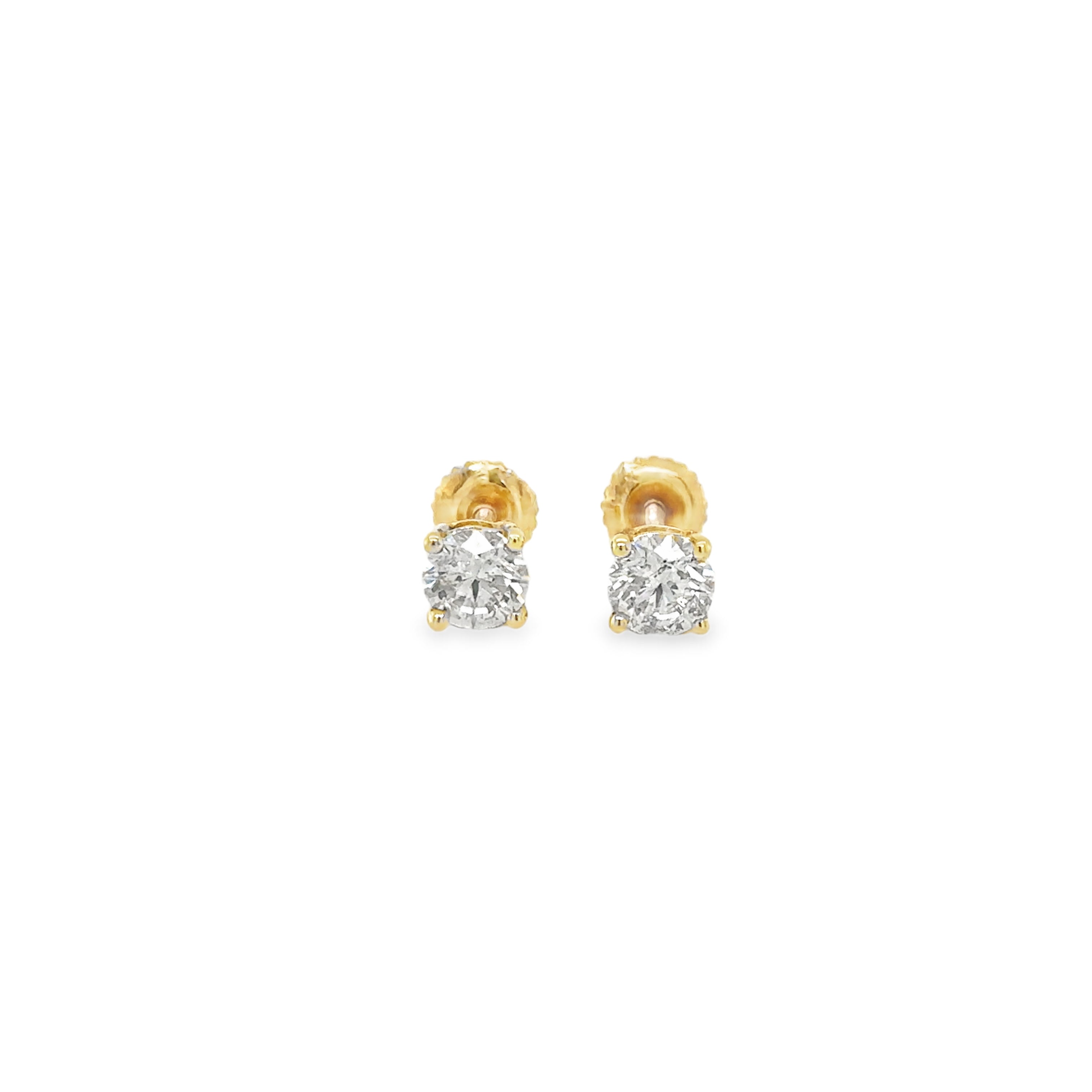Pendientes De Diamantes De Oro Amarillo De 14 Kt 0.82 Ct.