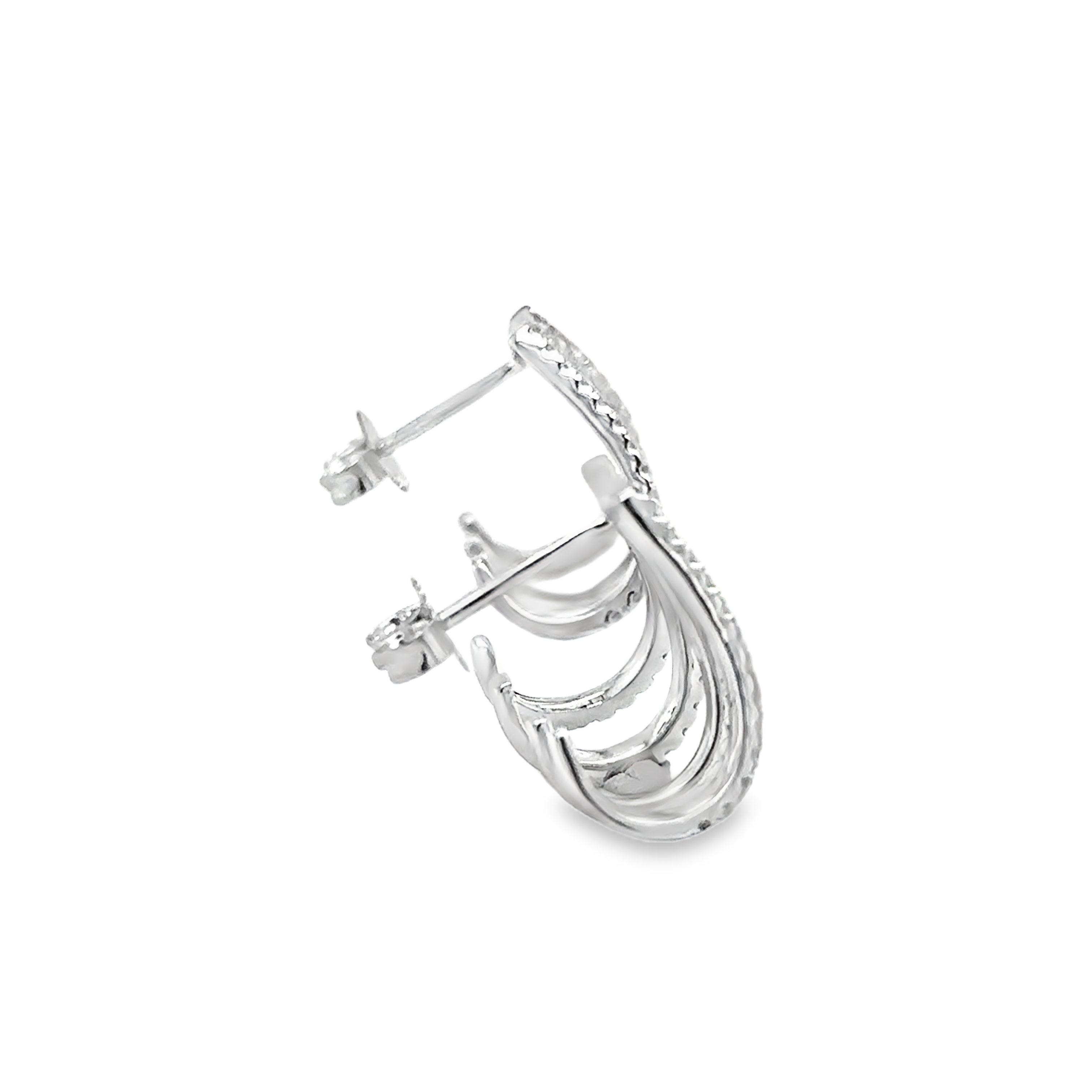 Pendiente De Diamantes De Oro Blanco De 14 Kt 0.54 Ct.