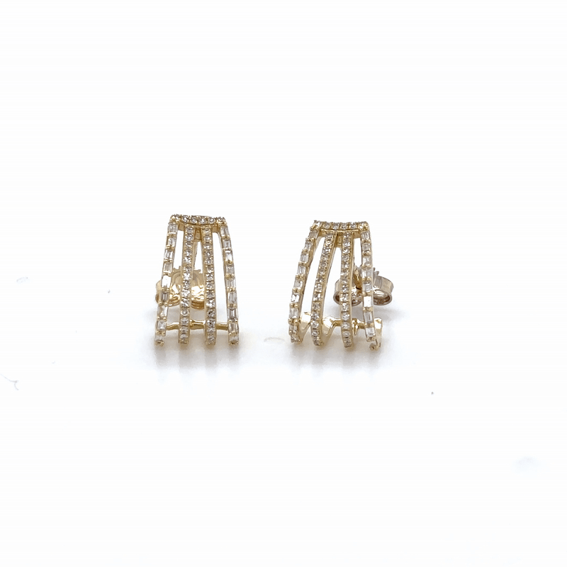 Pendientes De Diamantes En Oro Amarillo De 14 K