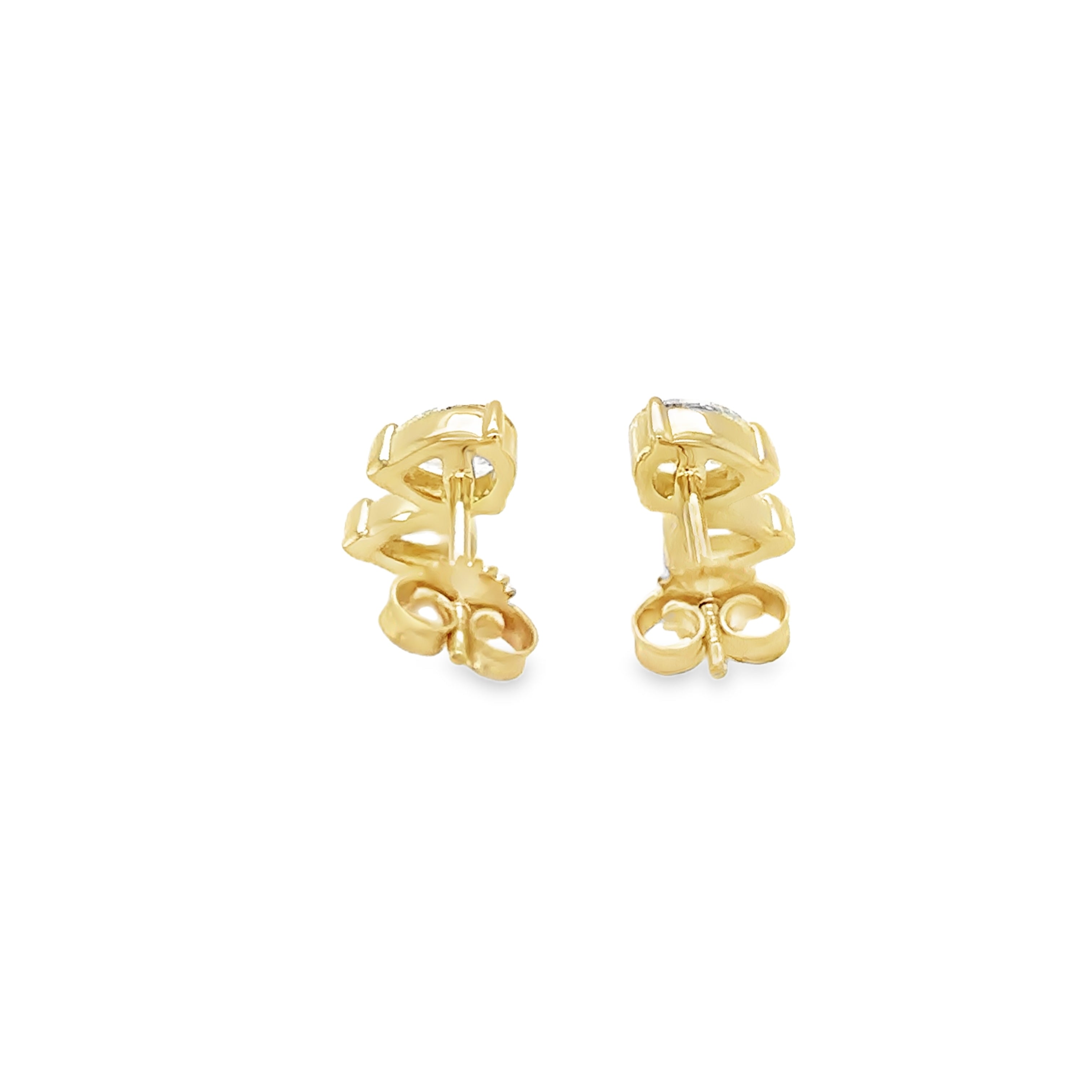 Pendientes De Diamantes En Forma De Pera De Oro Amarillo De 14 Kt