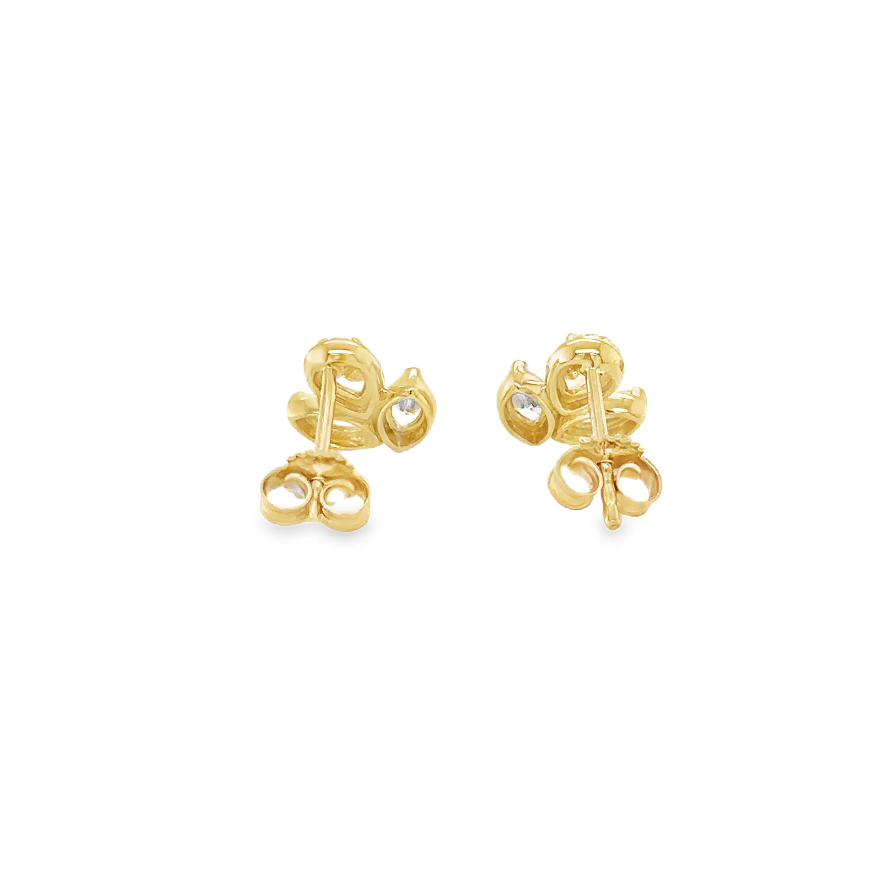 Pendientes De Diamantes En Forma De Pera Y Marquesa De Oro Amarillo De 14 Kt