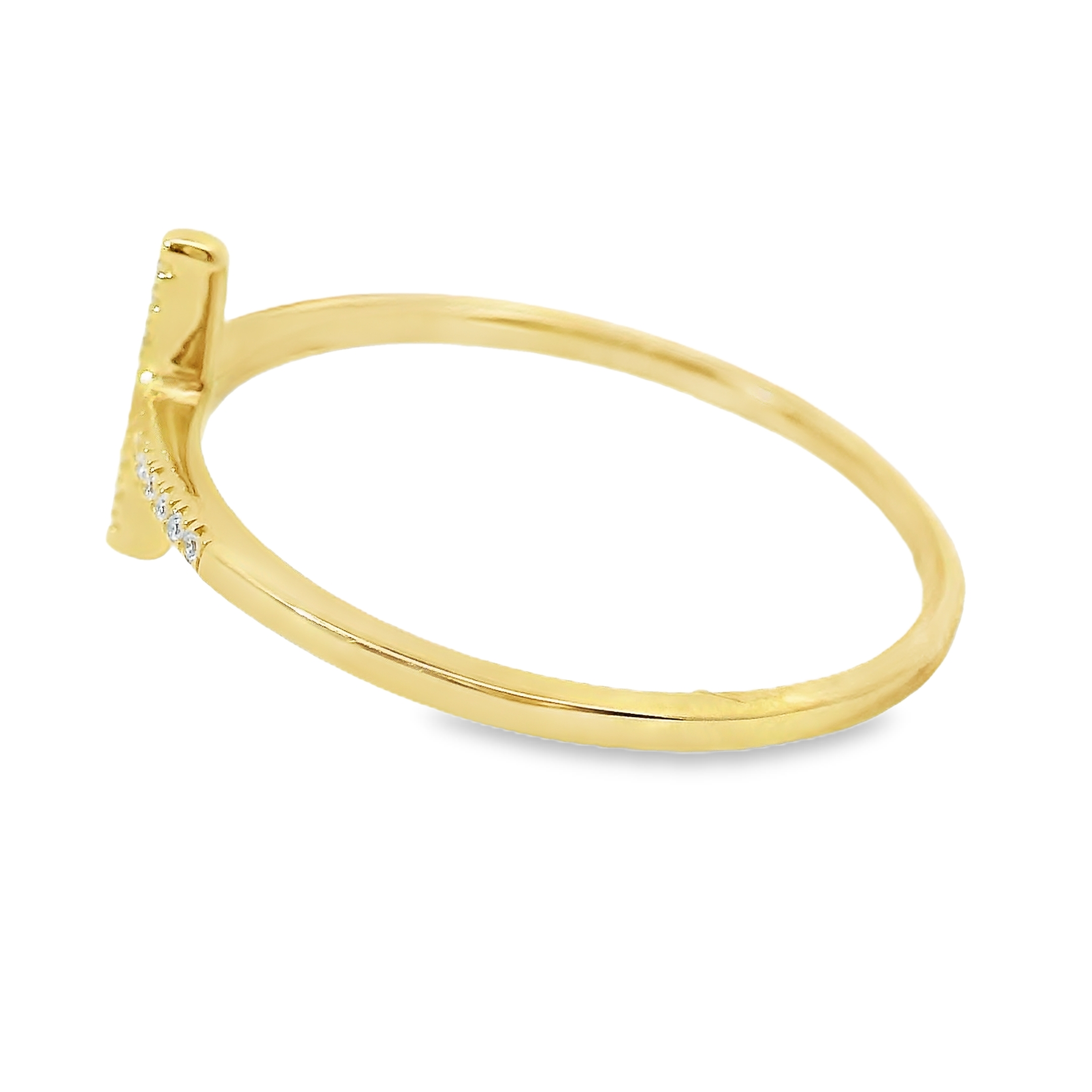 Anillo De Diamantes De Oro Amarillo De 14K 0.03 Ct.