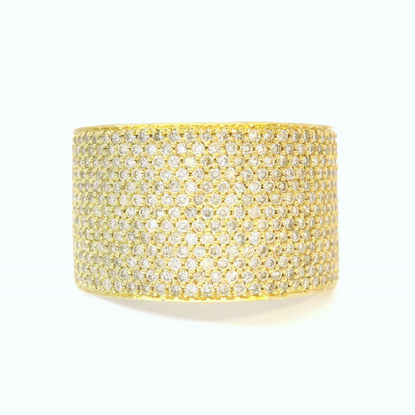 Anillo De Oro Amarillo De 14 Quilates Con Diamantes 1.39 Ct.
