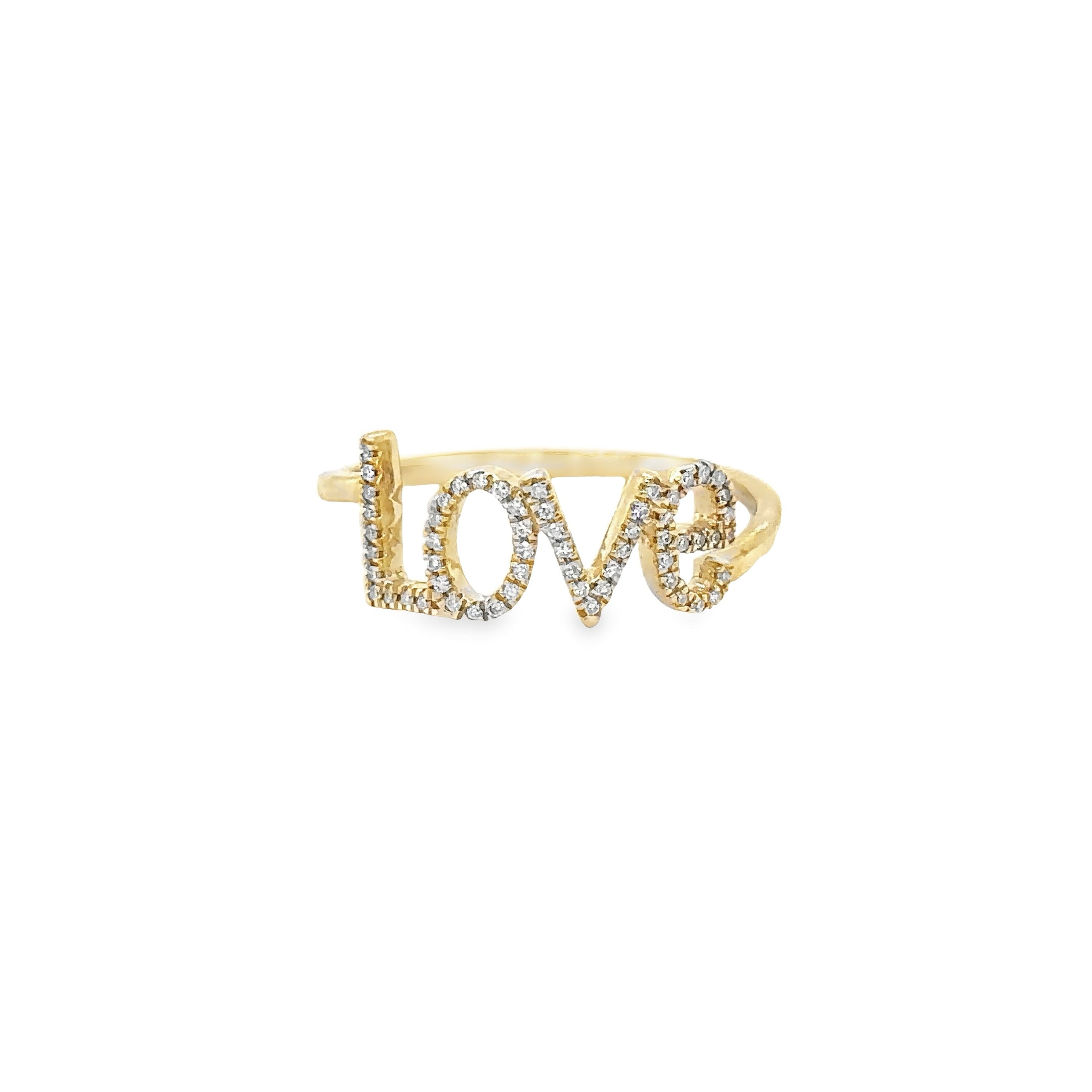 Anillo Love De Oro Amarillo De 14K 0.08 Ct.