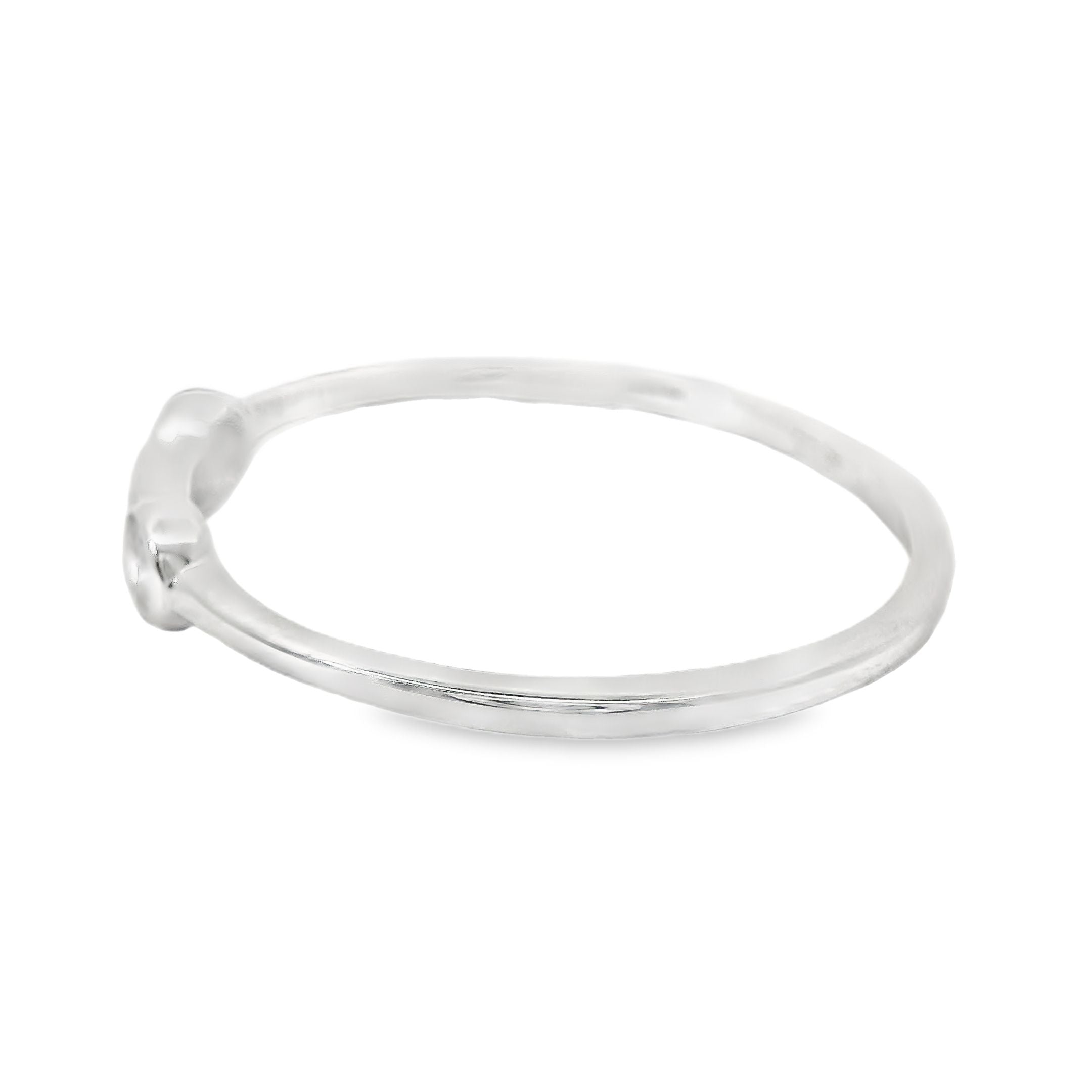 Anillo De Oro Blanco De 14 Quilates Y Diamantes 0.08 Ct.