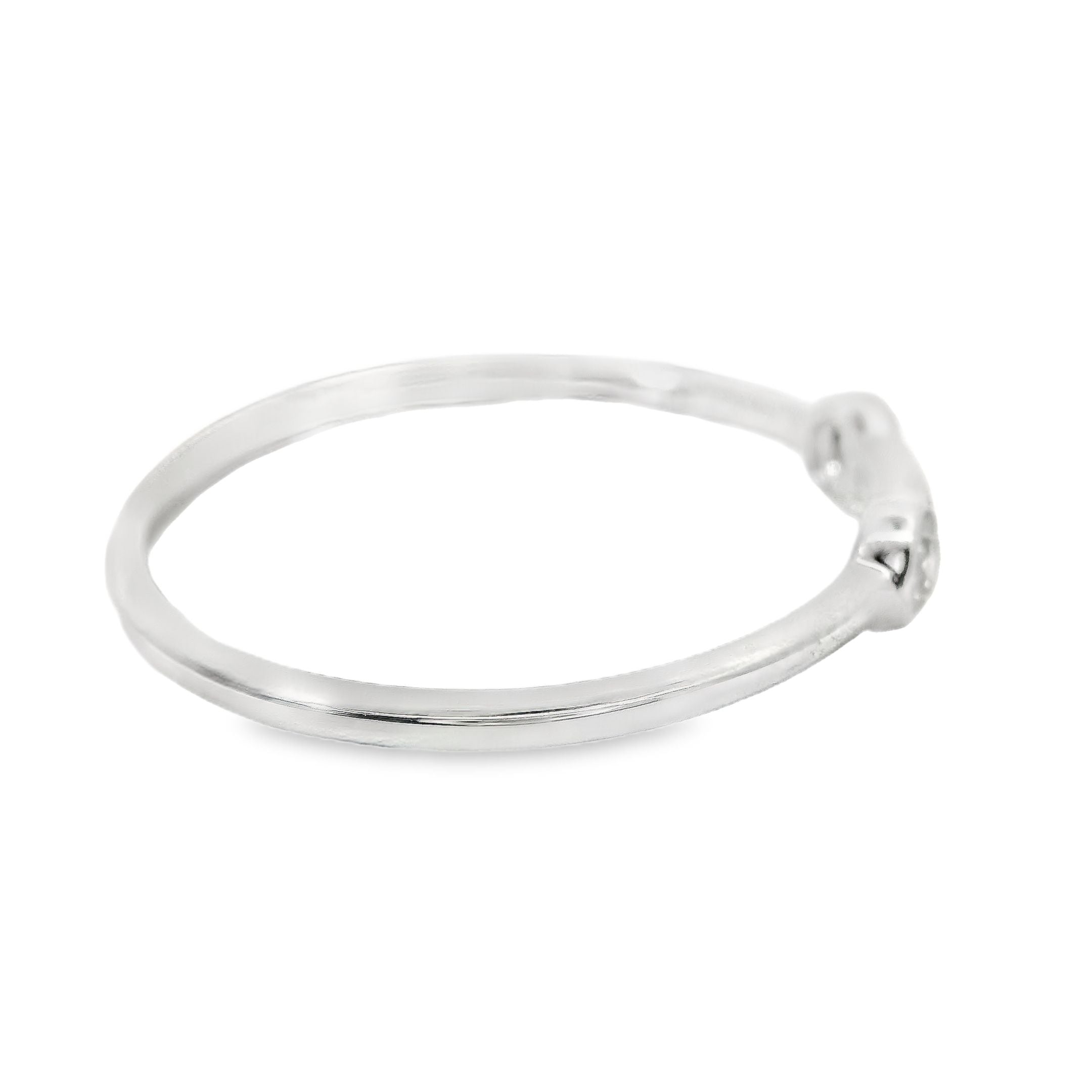 Anillo De Oro Blanco De 14 Quilates Y Diamantes 0.08 Ct.