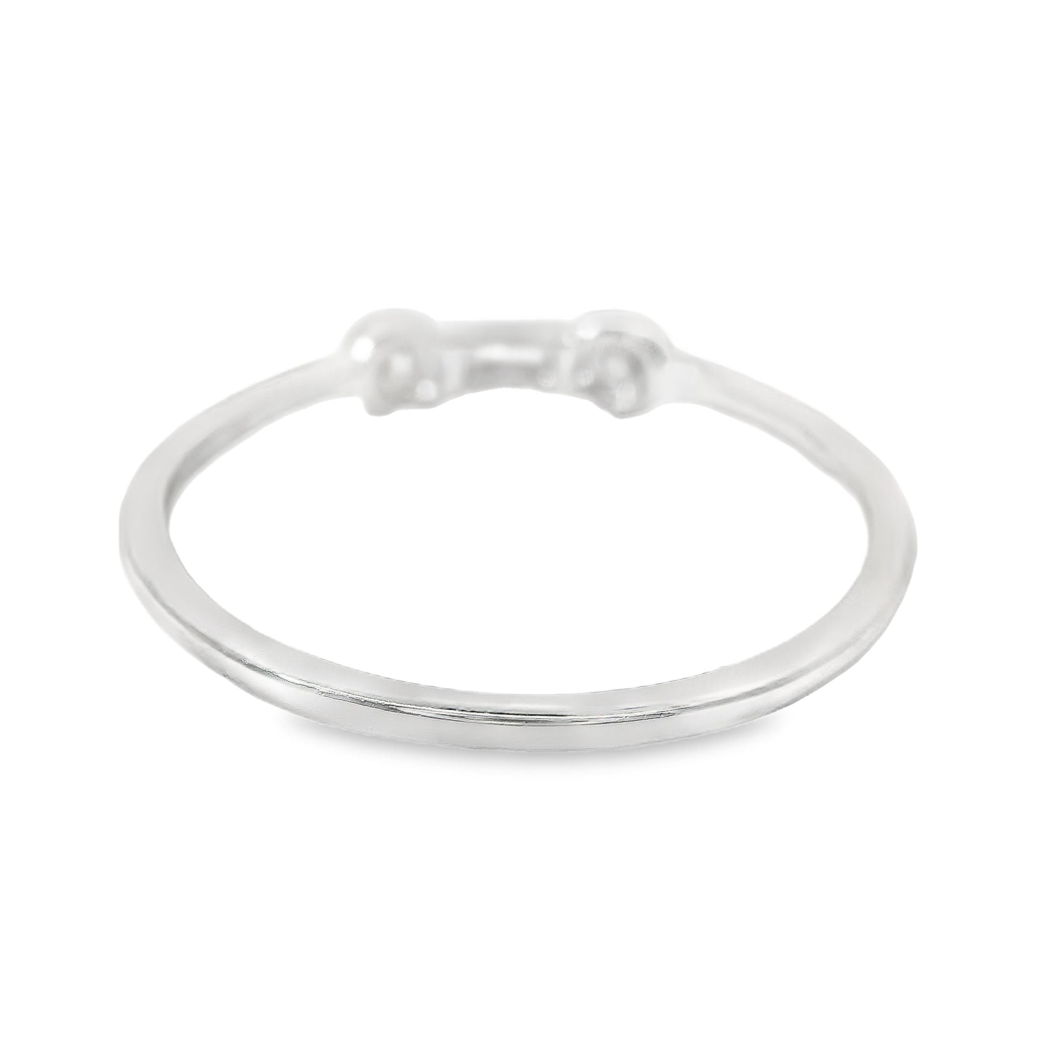 Anillo De Oro Blanco De 14 Quilates Y Diamantes 0.08 Ct.