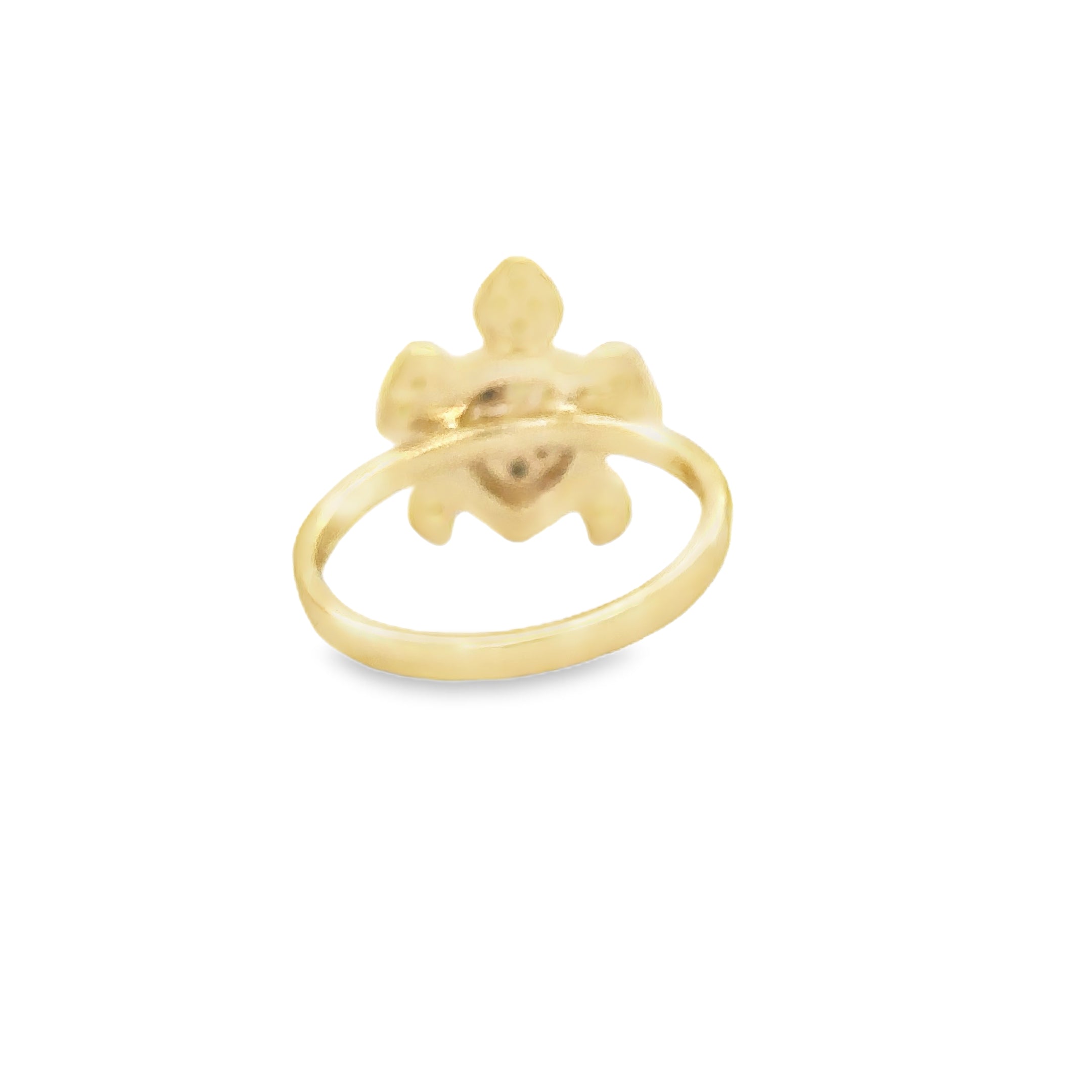 Anillo De Tortuga De Diamantes Negros En Oro Amarillo De 14K 0.58 Ct.