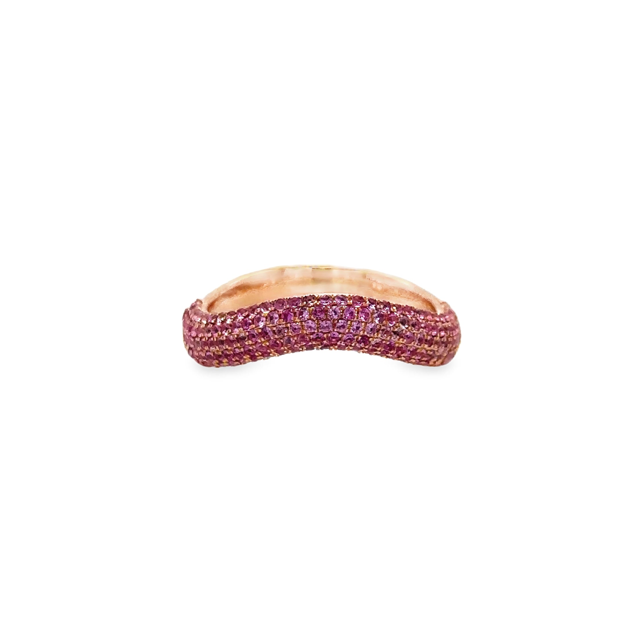 Anillo De Oro Rosa De 14K Zafiro Rosa 0.85 Ct.