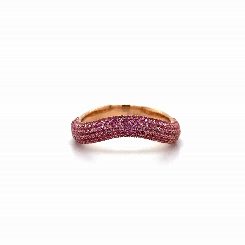 Anillo De Oro Rosa Zafiro De 14 K